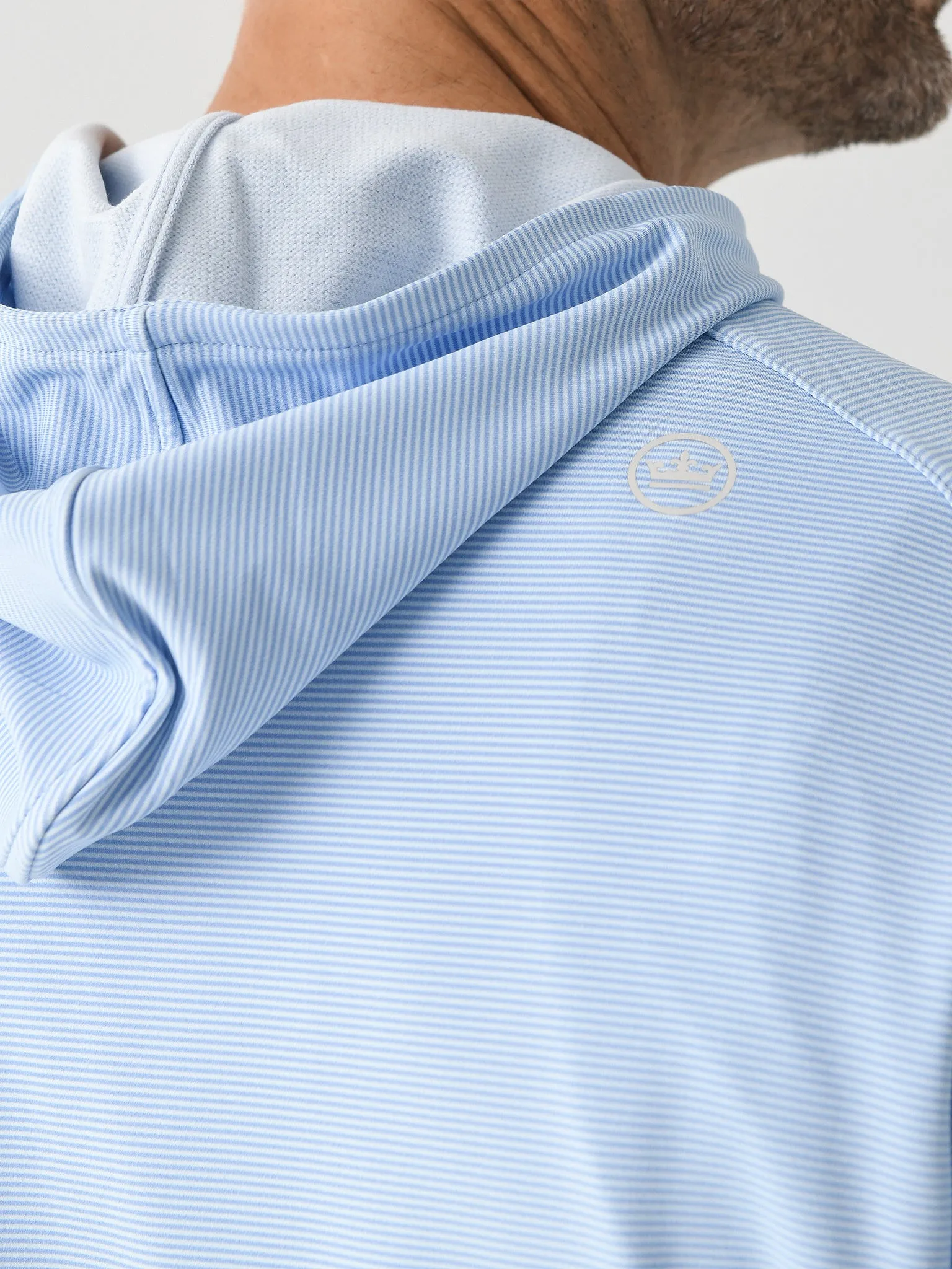 Peter Millar Crown Sport Men's Pine Sugar Stripe Performance Hoodie sold by Saint Bernard product image thumbnail 5