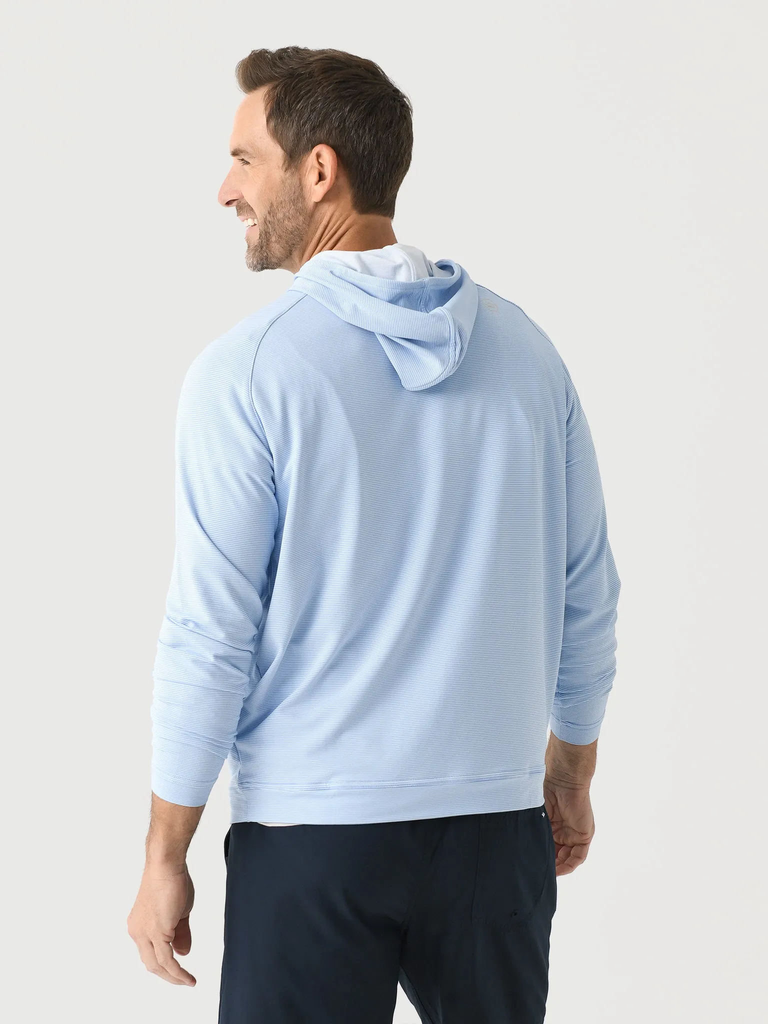 Peter Millar Crown Sport Men's Pine Sugar Stripe Performance Hoodie sold by Saint Bernard product image thumbnail 4