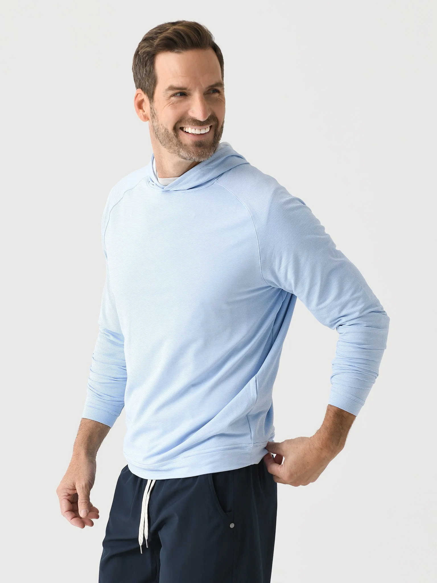 Peter Millar Crown Sport Men's Pine Sugar Stripe Performance Hoodie sold by Saint Bernard product image thumbnail 3