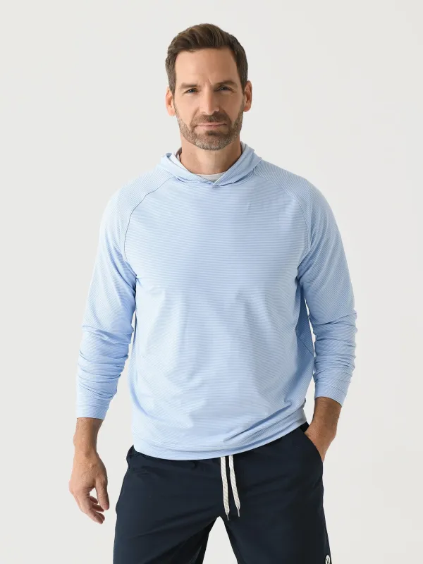 Peter Millar Crown Sport Men's Pine Sugar Stripe Performance Hoodie made by Saint Bernard