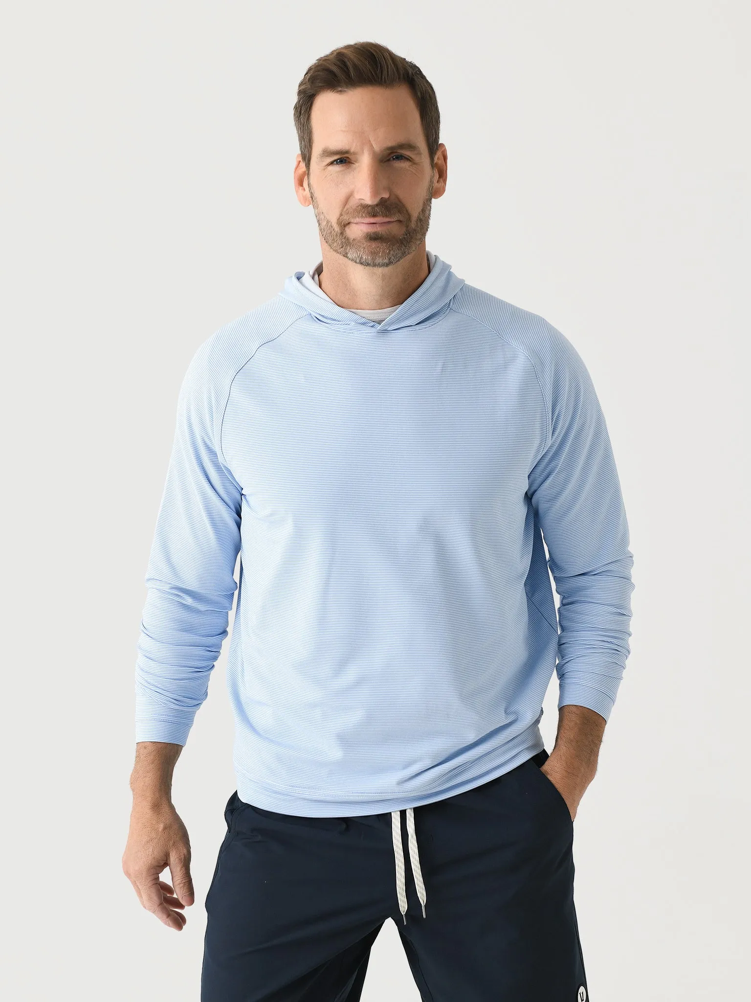 Peter Millar Crown Sport Men's Pine Sugar Stripe Performance Hoodie sold by Saint Bernard