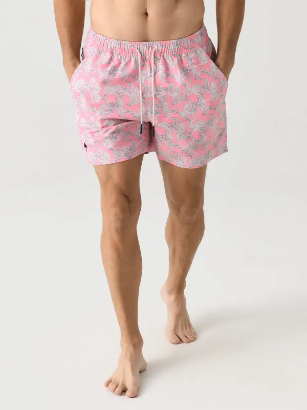 OAS Men's Pink Octo Swim Trunk made by OAS