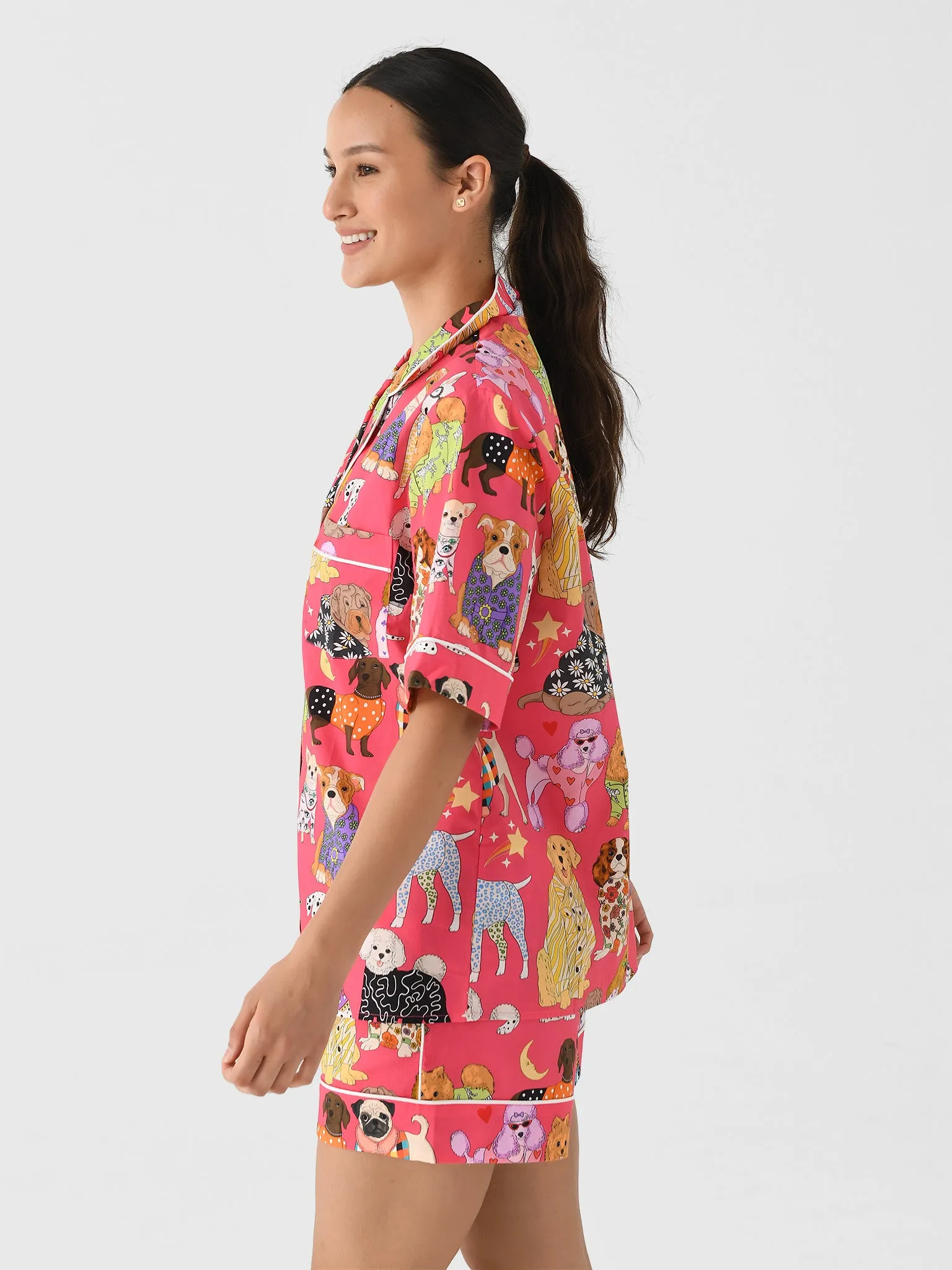 Karen Mabon Women's Fashion Dogs Shorts Pajama Set sold by Saint Bernard product image thumbnail 3