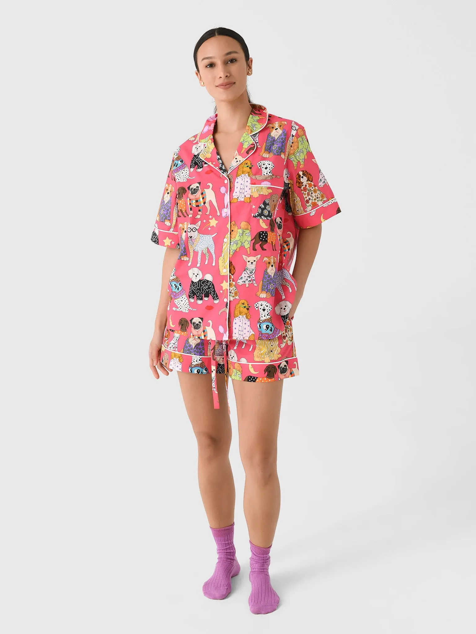 Karen Mabon Women's Fashion Dogs Shorts Pajama Set sold by Saint Bernard product image thumbnail 2