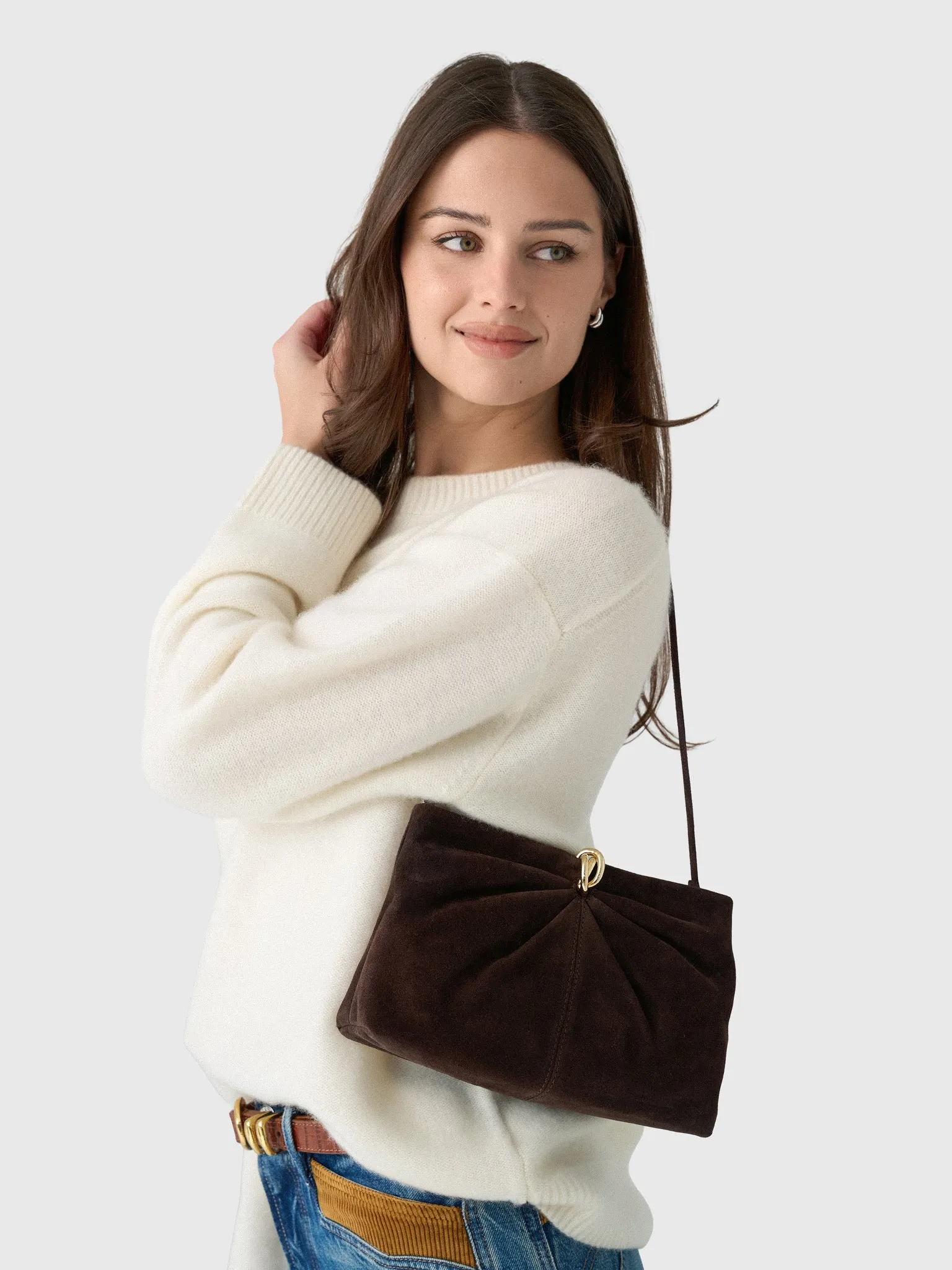 Loeffler Randall Corrine Suede Gathered Clutch sold by Saint Bernard product image thumbnail 2