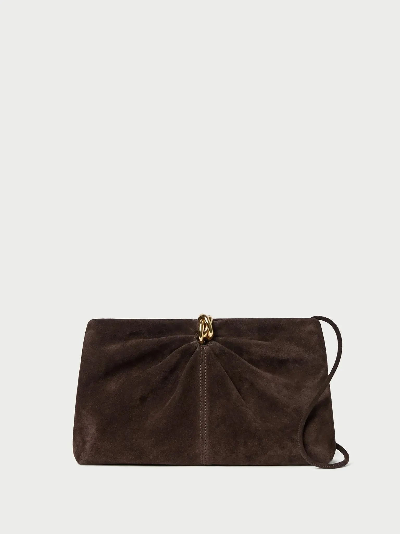 Loeffler Randall Corrine Suede Gathered Clutch sold by Saint Bernard