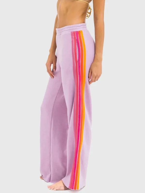 Aviator Nation Women's 5 Stripe Wide Leg Pocket Sweatpant made by Aviator Nation