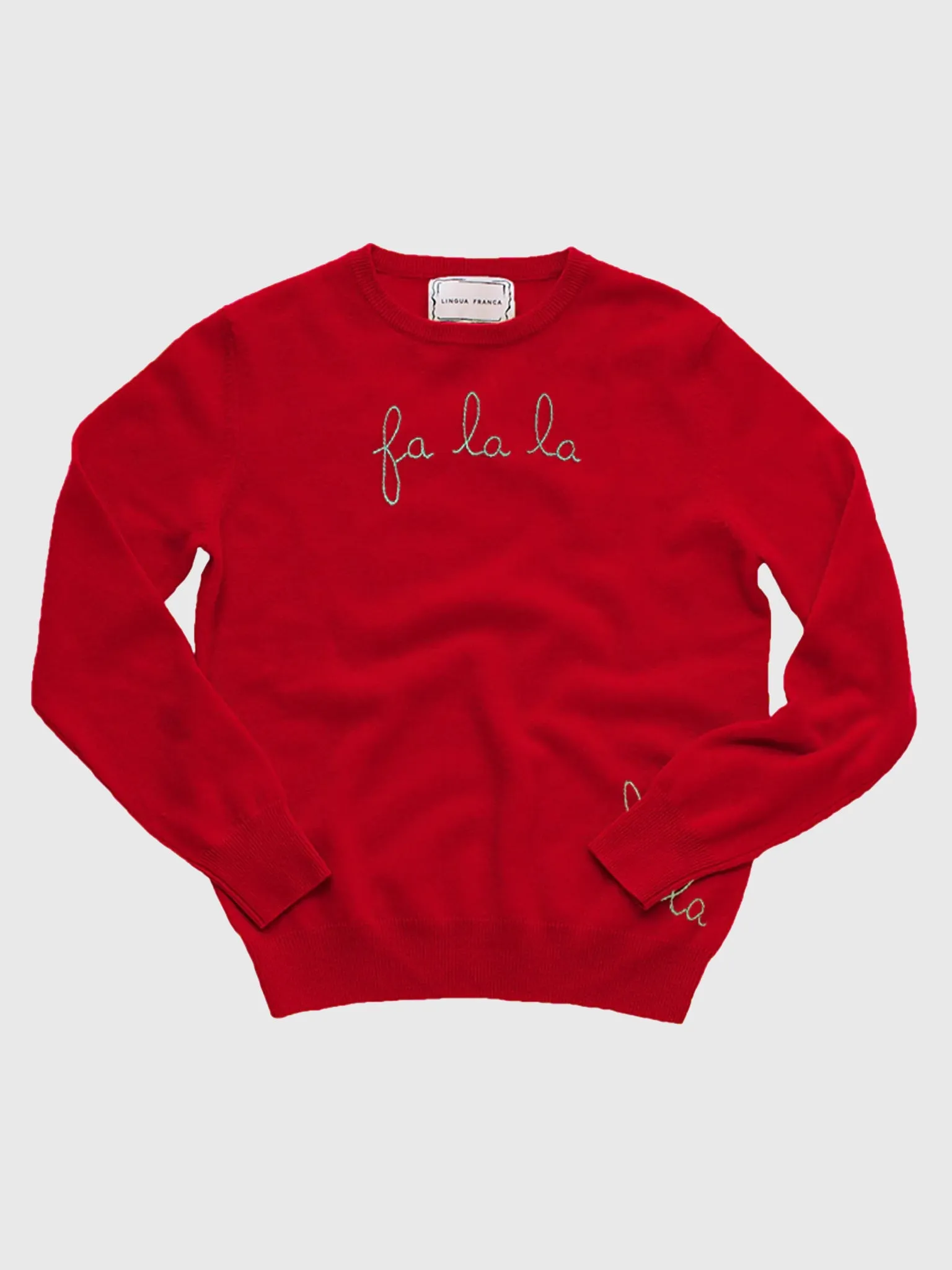 Lingua Franca Women's Fa La La Crewneck Sweater sold by Saint Bernard