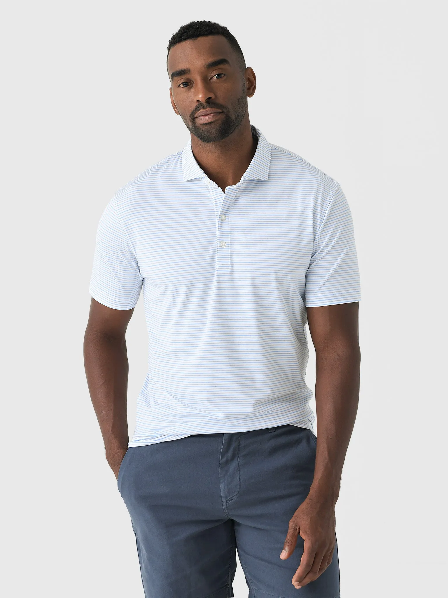 Johnnie-O Men's Vik Striped Jersey Performance Polo sold by Saint Bernard