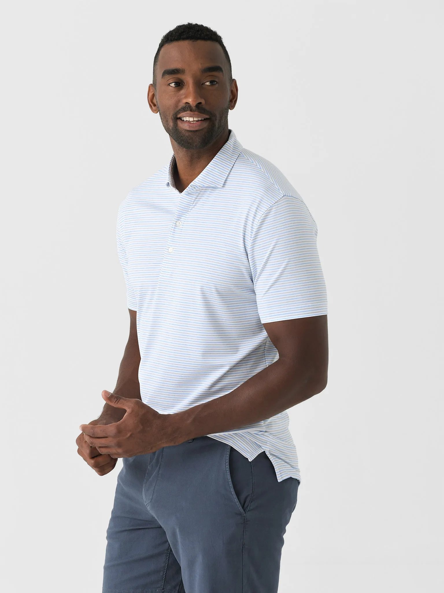 Johnnie-O Men's Vik Striped Jersey Performance Polo sold by Saint Bernard product image thumbnail 3