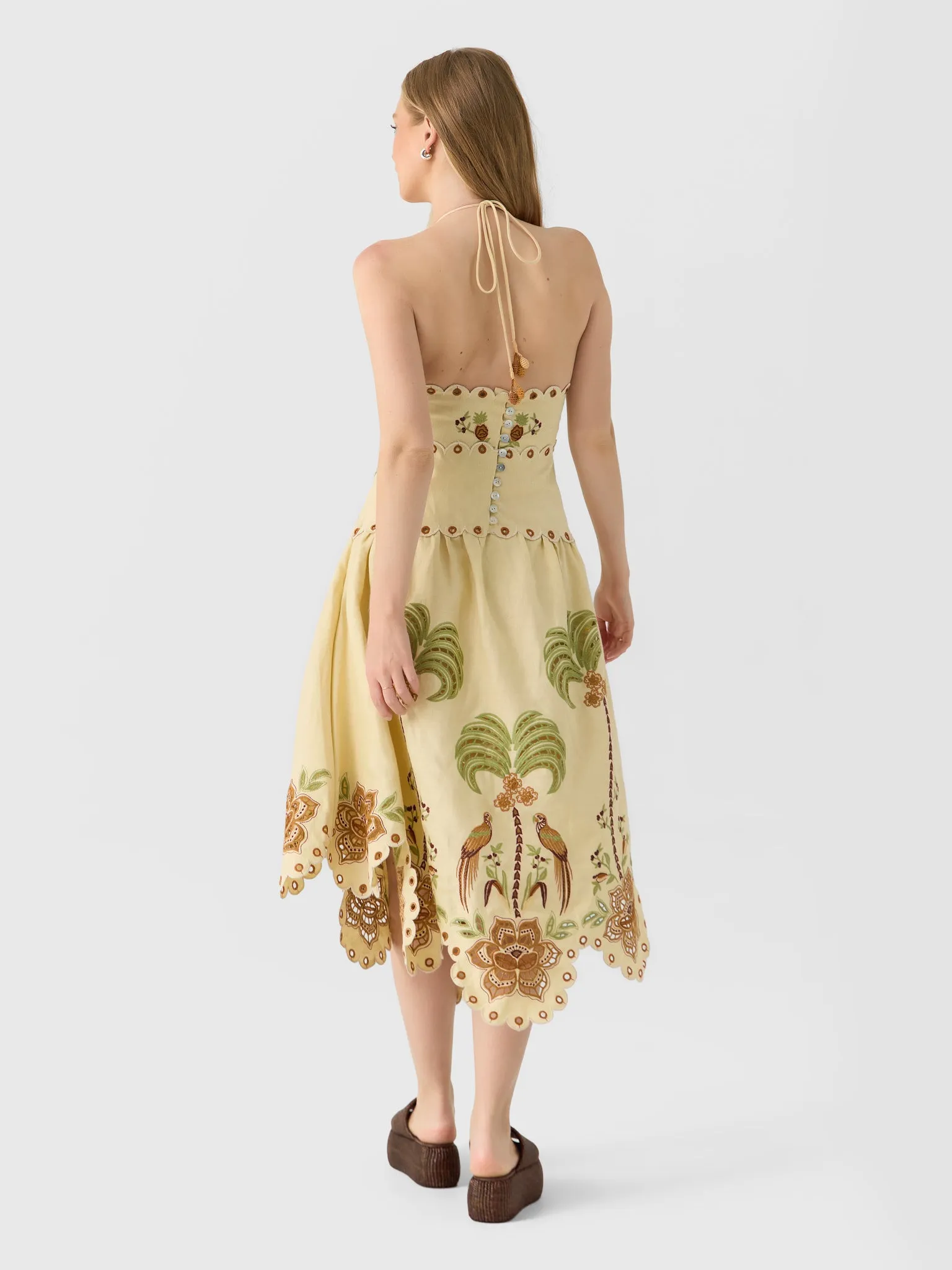 Farm Rio Women's Delicate Forest Richelieu Embroidered Midi Dress sold by Saint Bernard product image thumbnail 3