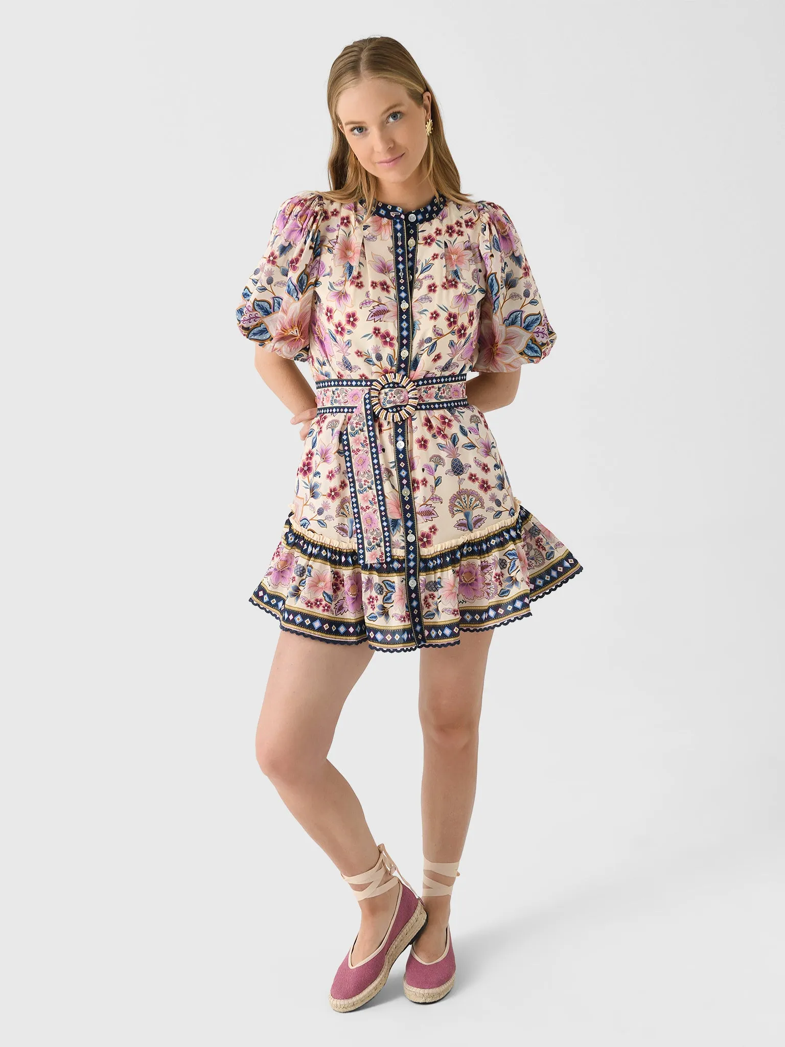 Farm Rio Women's Superbloom Tapestry Puff Sleeve Mini Dress sold by Saint Bernard product image thumbnail 2