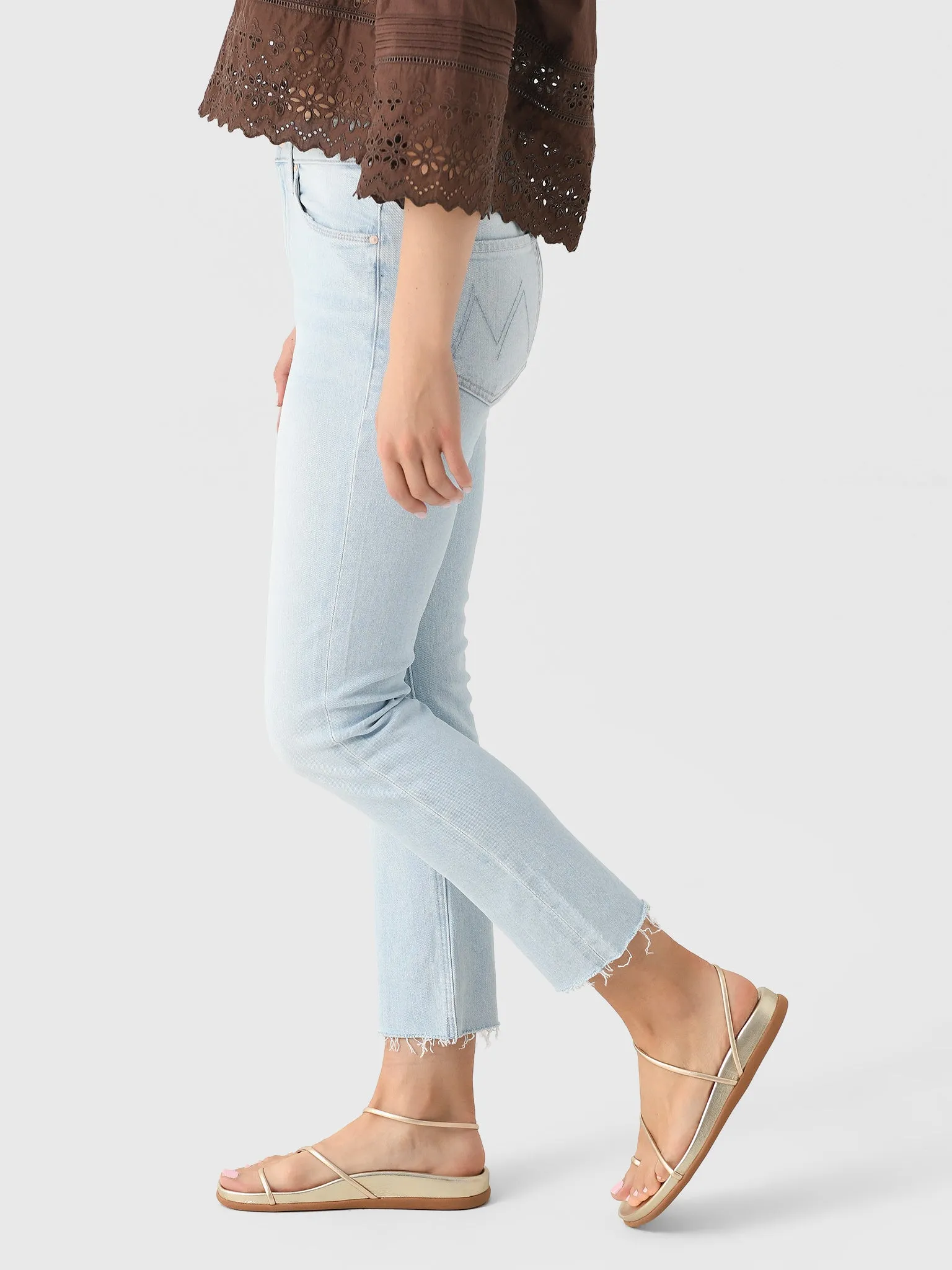 Mother Women's The Mid Rise Dazzler Crop Fray Jean sold by Saint Bernard product image thumbnail 3