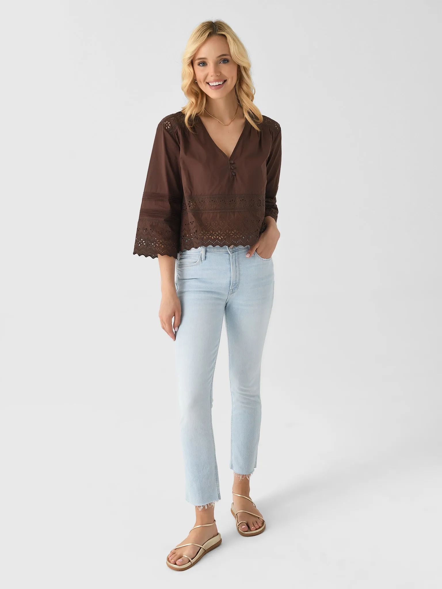 Mother Women's The Mid Rise Dazzler Crop Fray Jean sold by Saint Bernard product image thumbnail 2
