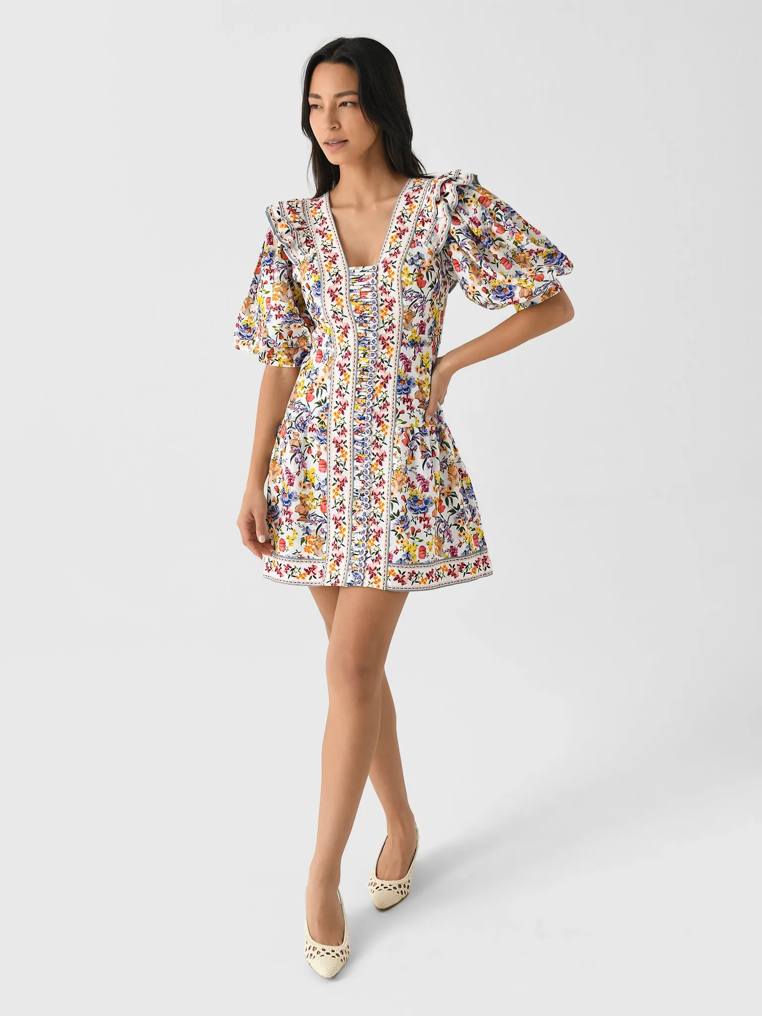 Farm Rio Women's Greek Garden Mini Dress sold by Saint Bernard product image thumbnail 3