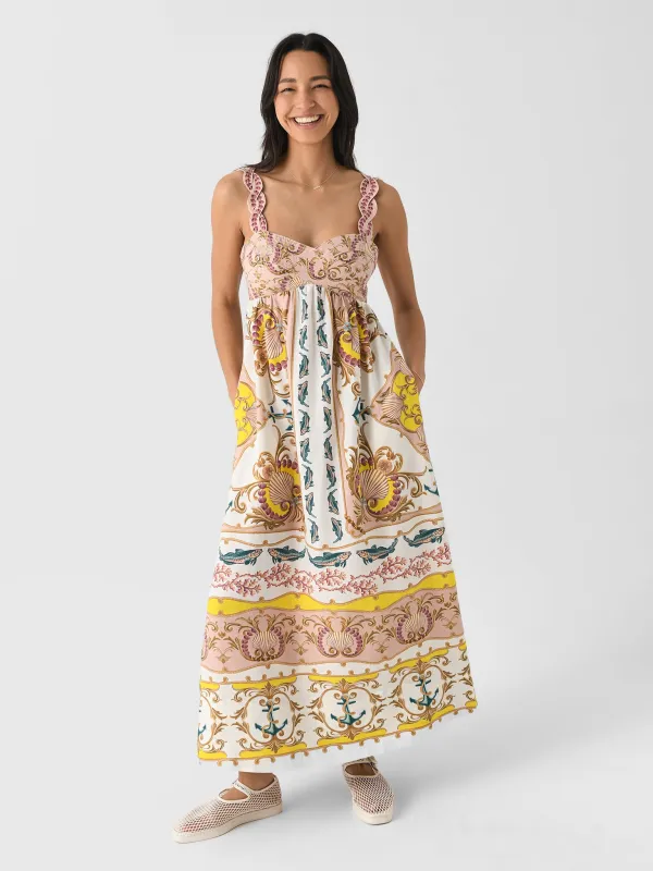Farm Rio Women's Maritime Magic Sleeveless Maxi Dress made by FARM Rio
