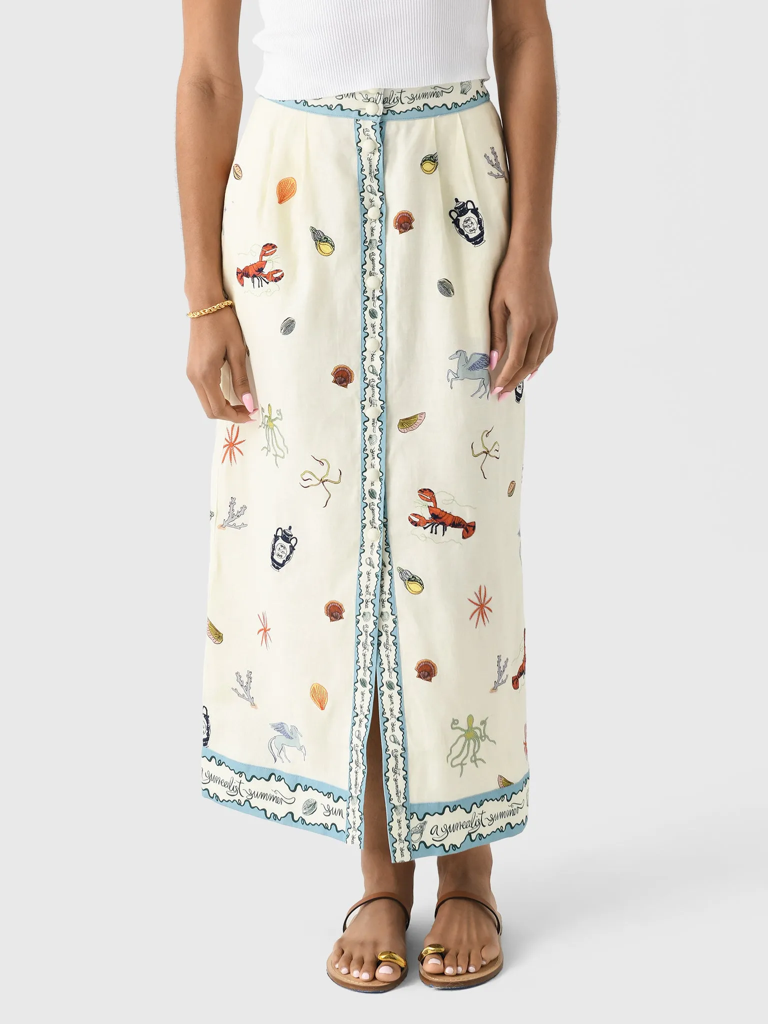 Alemais Women's Sandy Embroidered Skirt sold by Saint Bernard