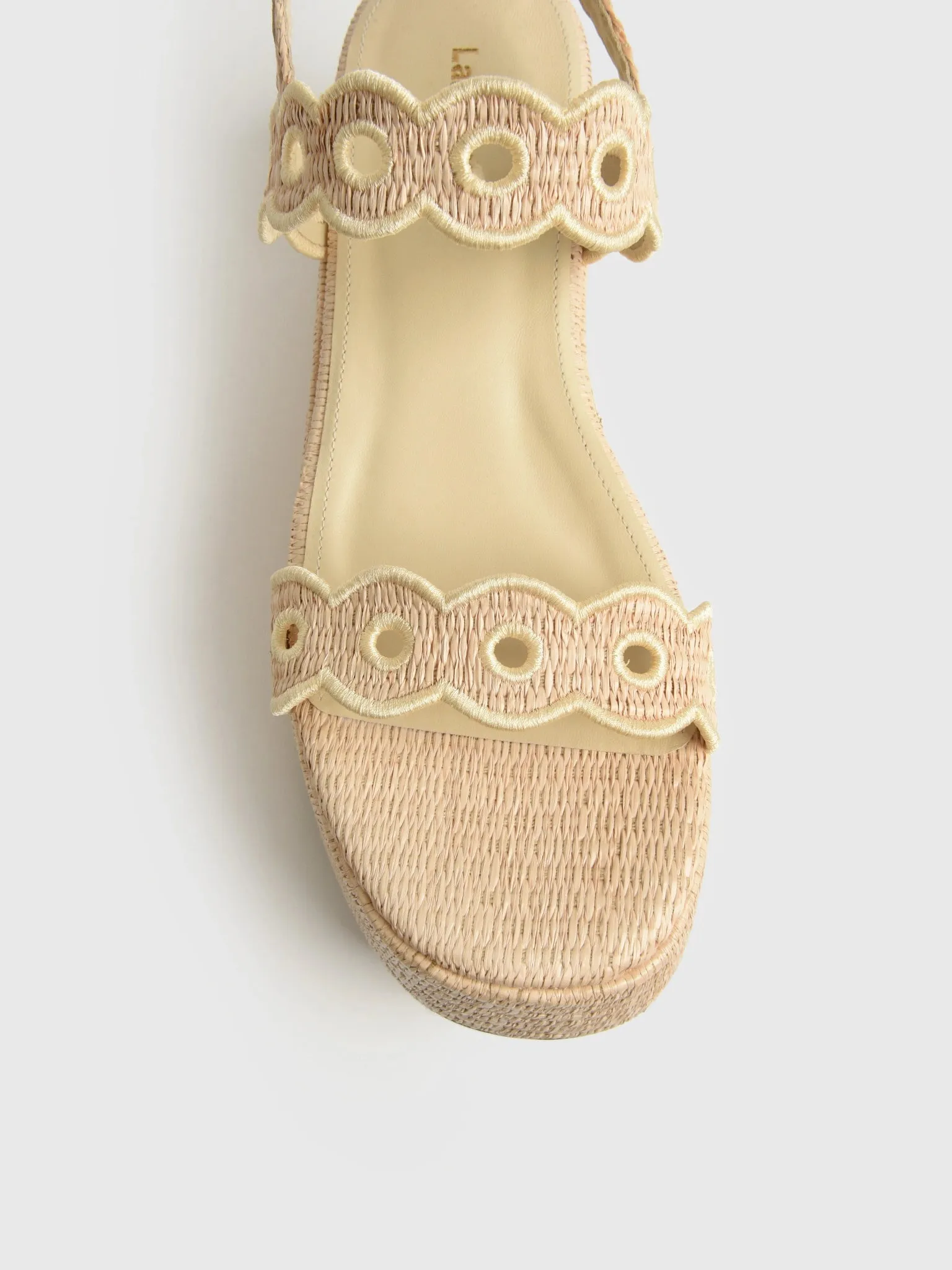 Larroude Women's Florence Broderie Flatform Sandal sold by Saint Bernard product image thumbnail 3