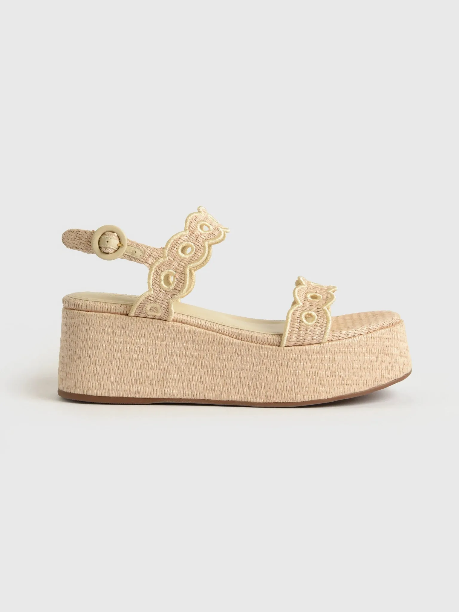 Larroude Women's Florence Broderie Flatform Sandal sold by Saint Bernard product image thumbnail 4