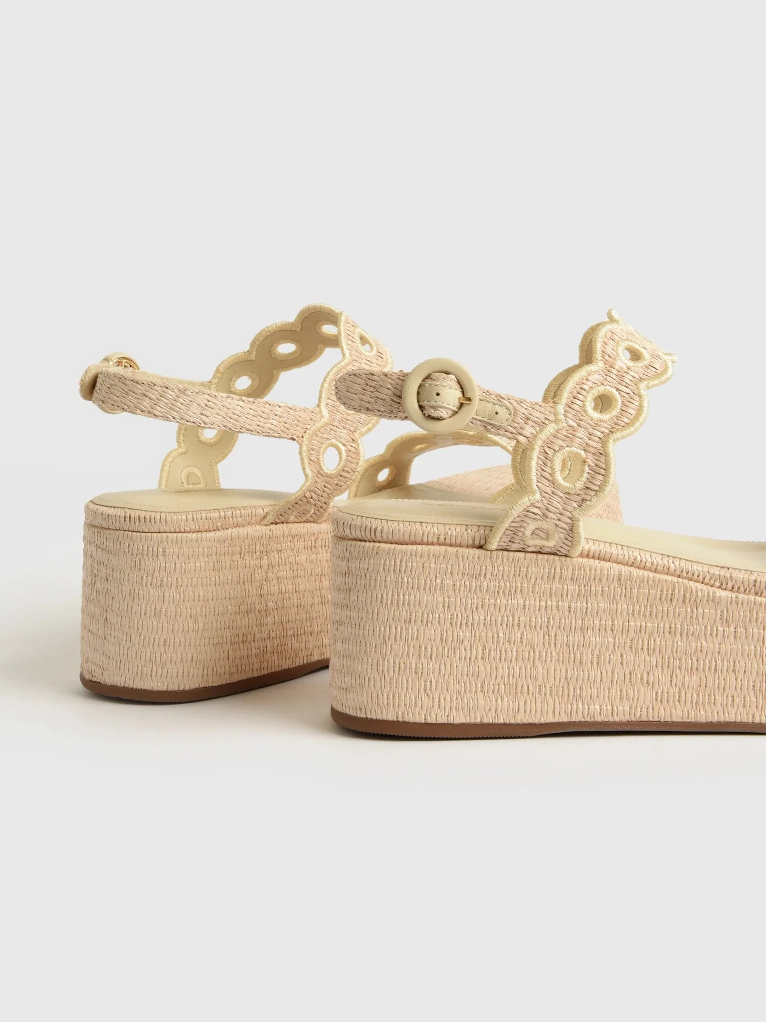 Larroude Women's Florence Broderie Flatform Sandal sold by Saint Bernard product image thumbnail 5