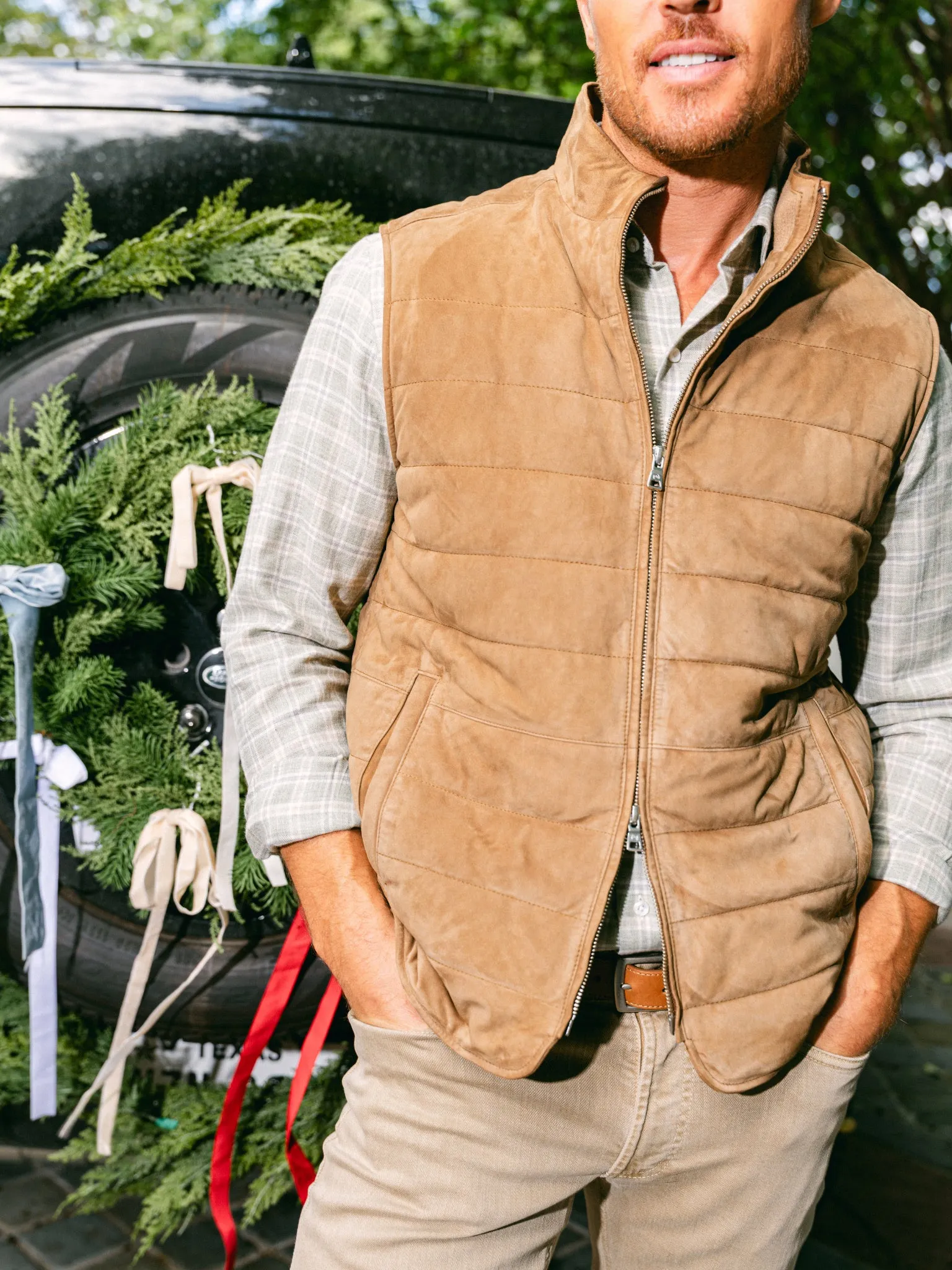 Peter Millar Crown Crafted Men's Featherweight Suede Vest sold by Saint Bernard product image thumbnail 2