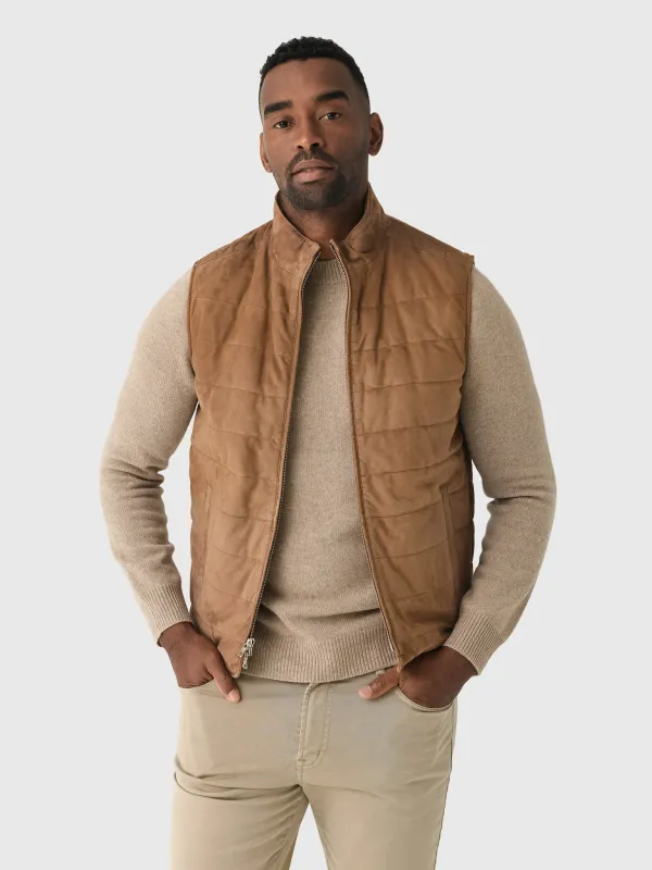 Peter Millar Crown Crafted Men's Featherweight Suede Vest made by Peter Millar