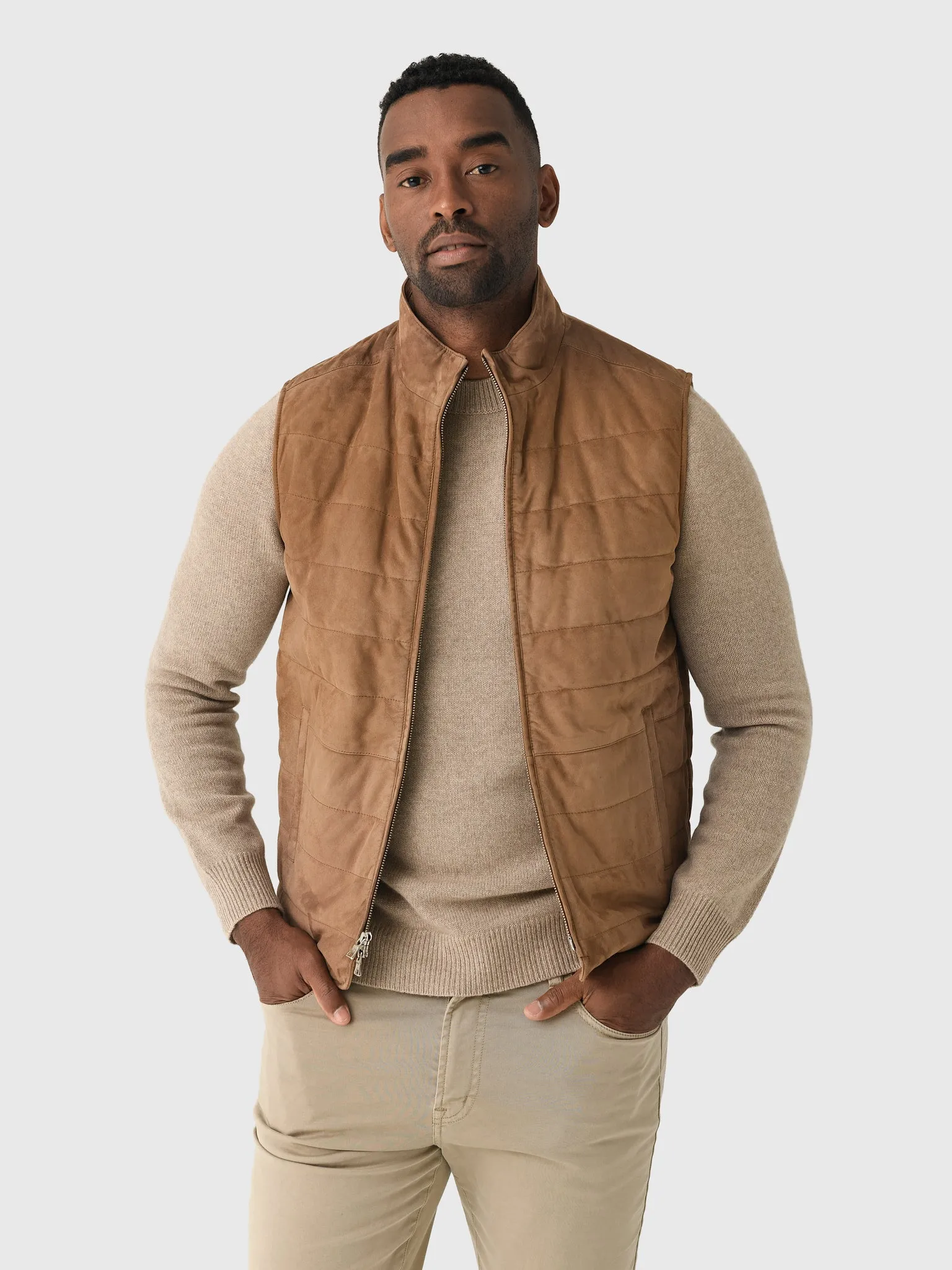 Peter Millar Crown Crafted Men's Featherweight Suede Vest sold by Saint Bernard