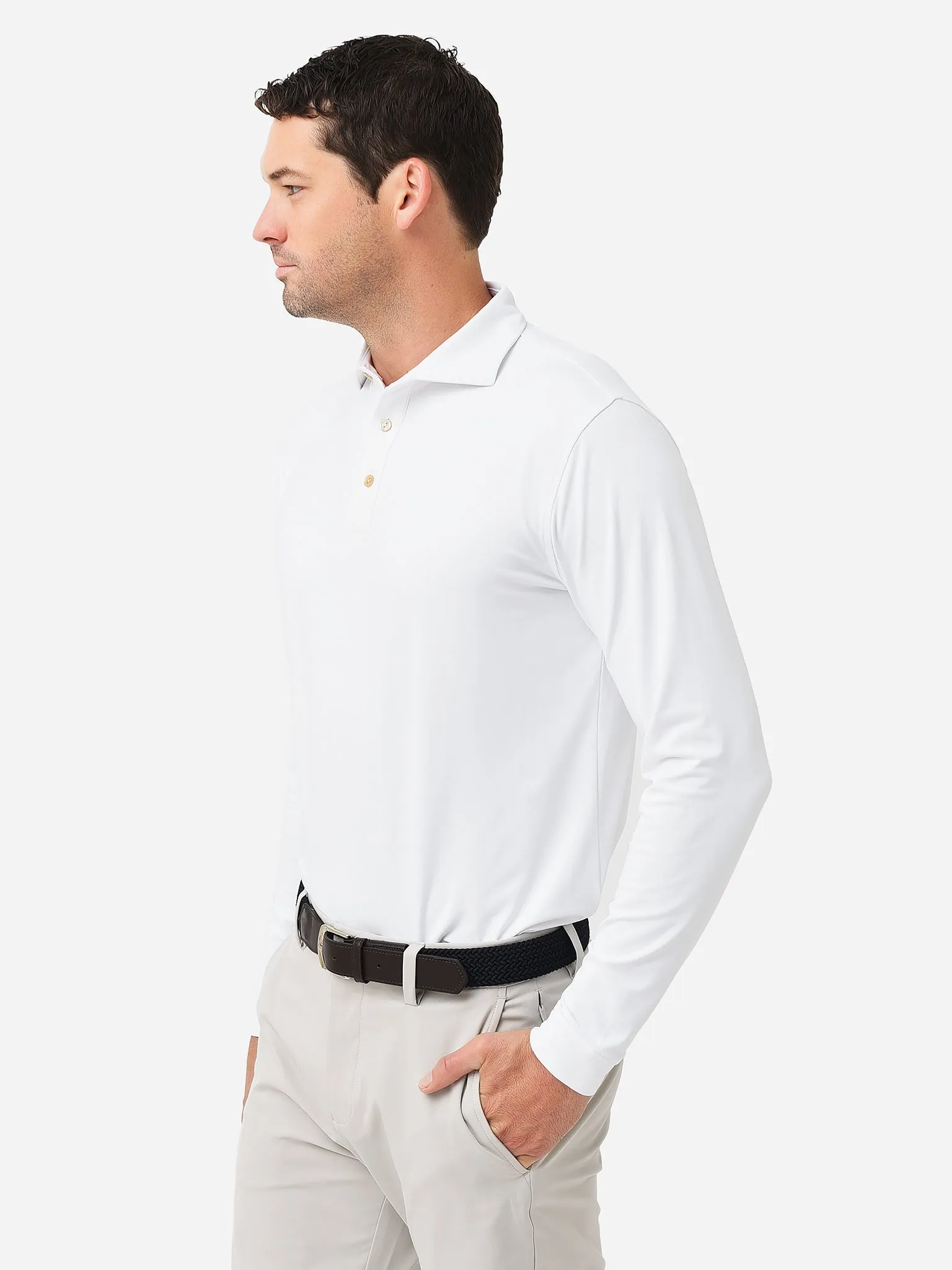 Peter Millar Crown Sport Men's Lyons Long-Sleeve Performance Jersey Polo sold by Saint Bernard product image thumbnail 3