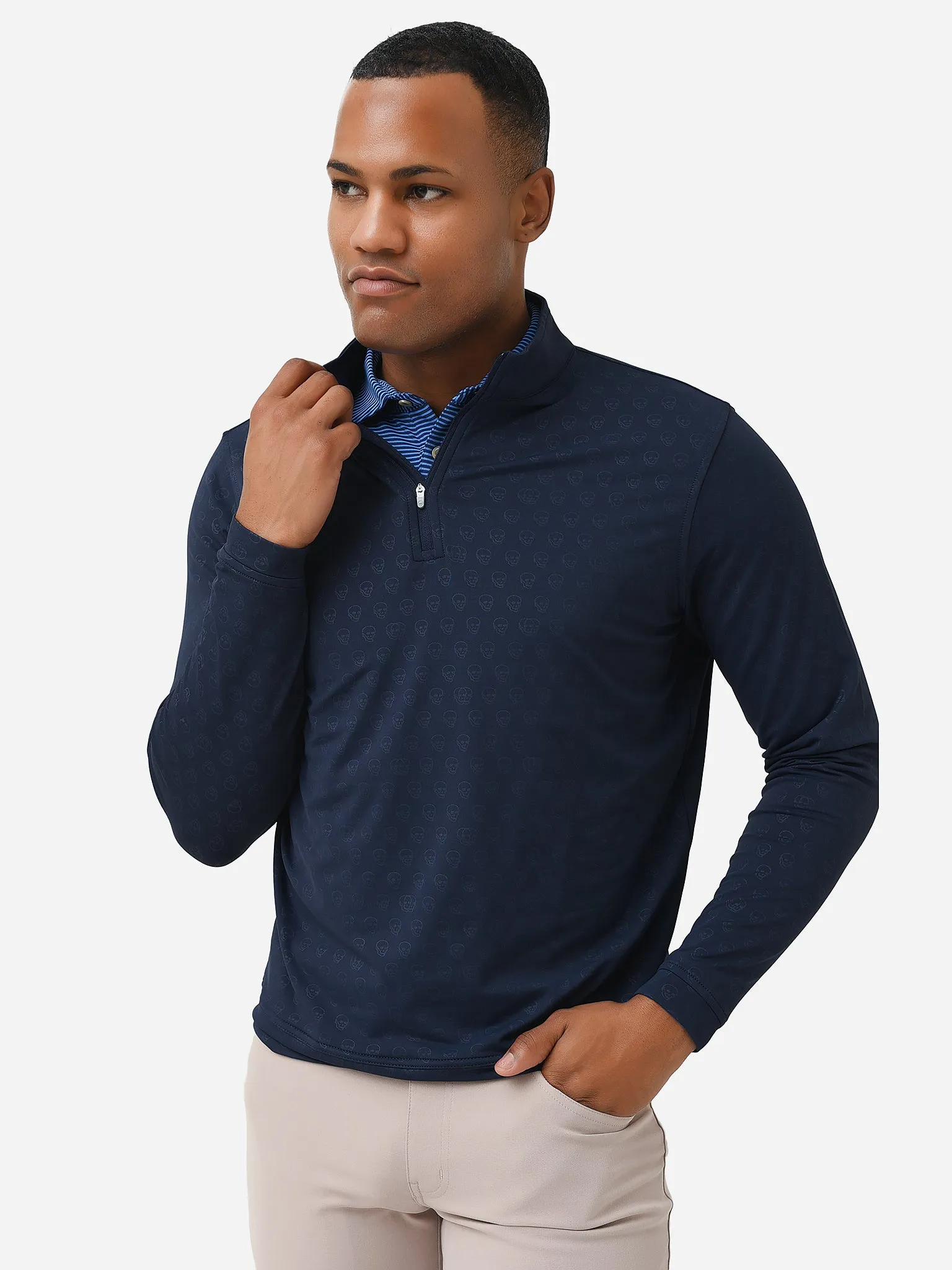 Peter Millar Crown Sport Men's Perth Seeing Double Performance Quarter-Zip sold by Saint Bernard product image thumbnail 2