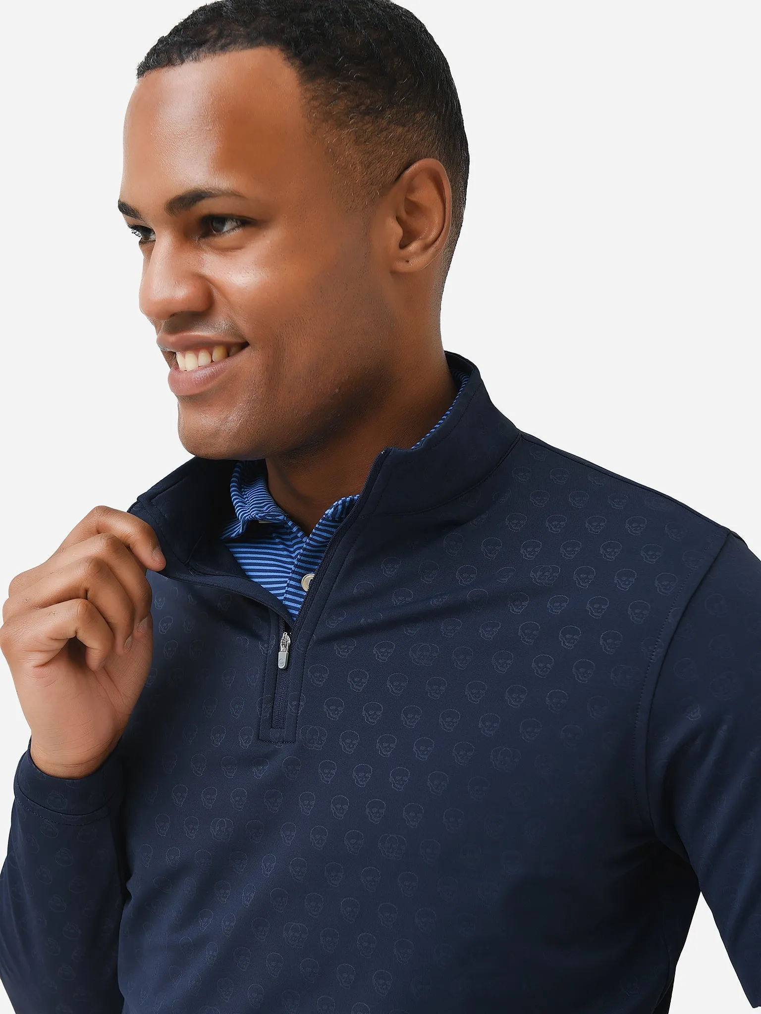 Peter Millar Crown Sport Men's Perth Seeing Double Performance Quarter-Zip sold by Saint Bernard
