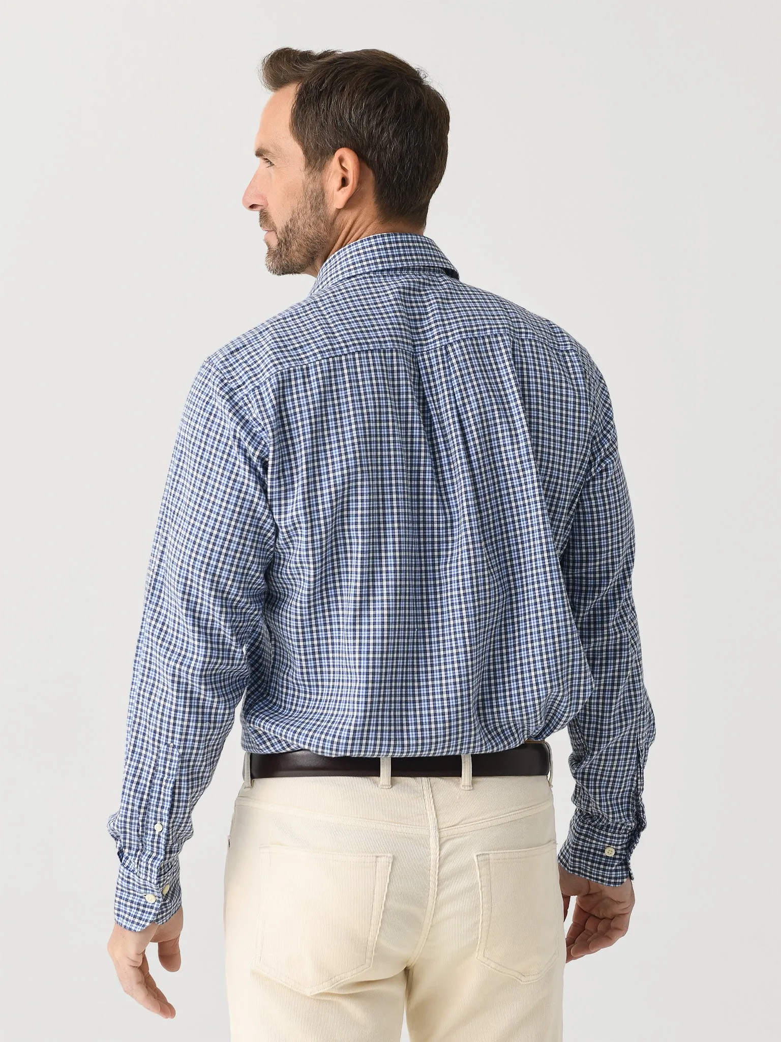 Peter Millar Crown Men's Welland Flannelite Cotton-Stretch Sport Shirt sold by Saint Bernard product image thumbnail 4