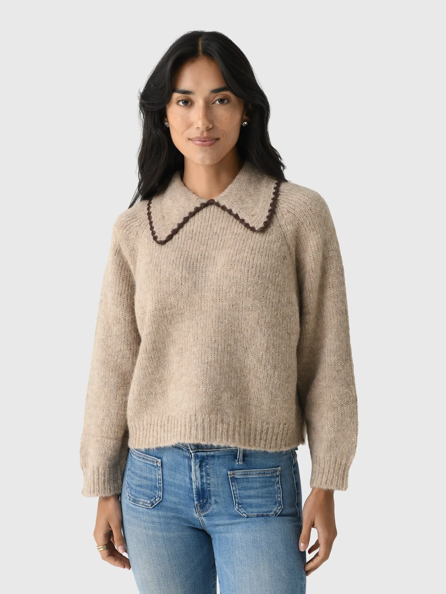 The Great Women's The Crochet Collar Pullover sold by Saint Bernard
