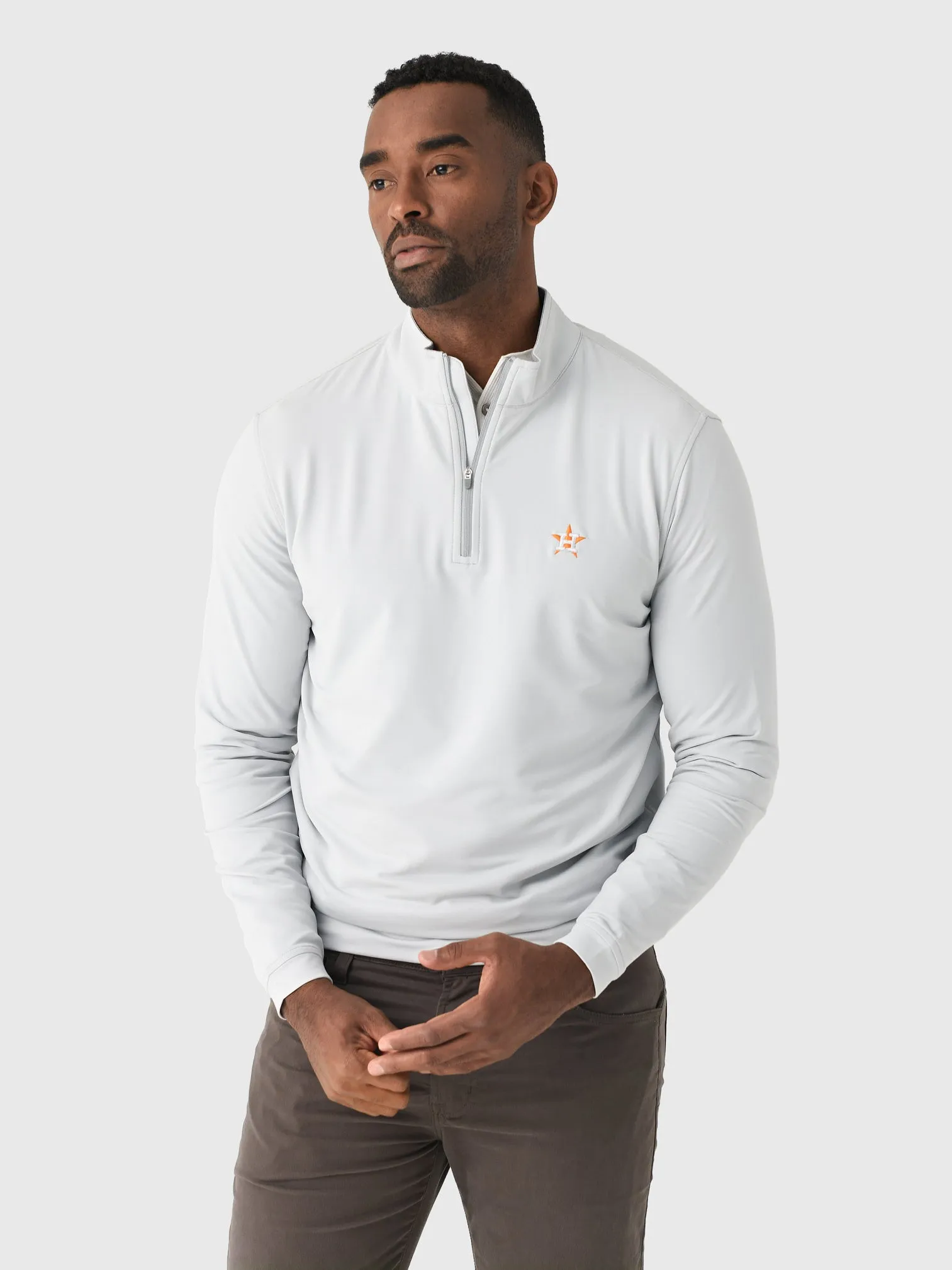 Peter Millar Major League Baseball Men's Houston Astros Perth Performance Quarter-Zip sold by Saint Bernard