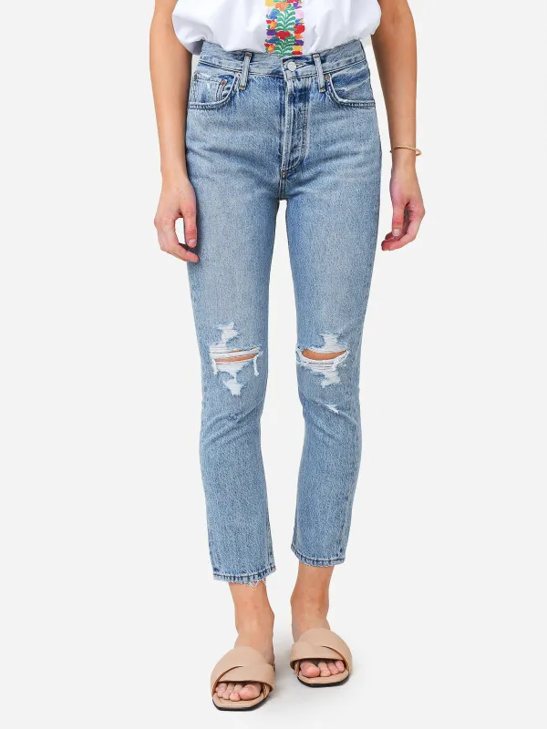 Agolde Women's Riley High Rise Straight Crop Jean sold by Saint Bernard