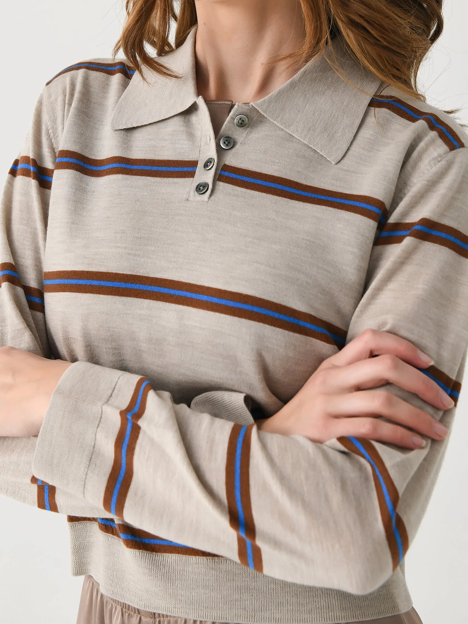 Leset Women's James Stripe Polo sold by Saint Bernard product image thumbnail 5