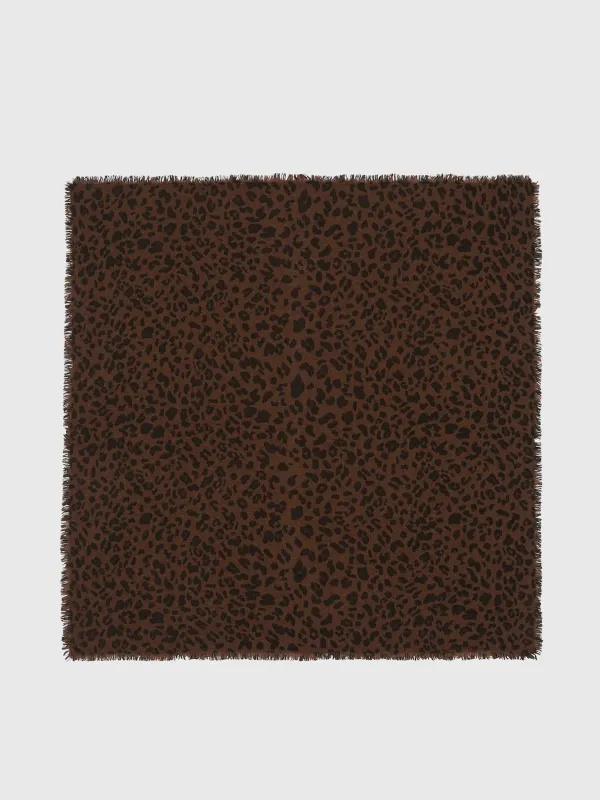 Kujten Women's Hachiko Leopard Scarf made by Saint Bernard