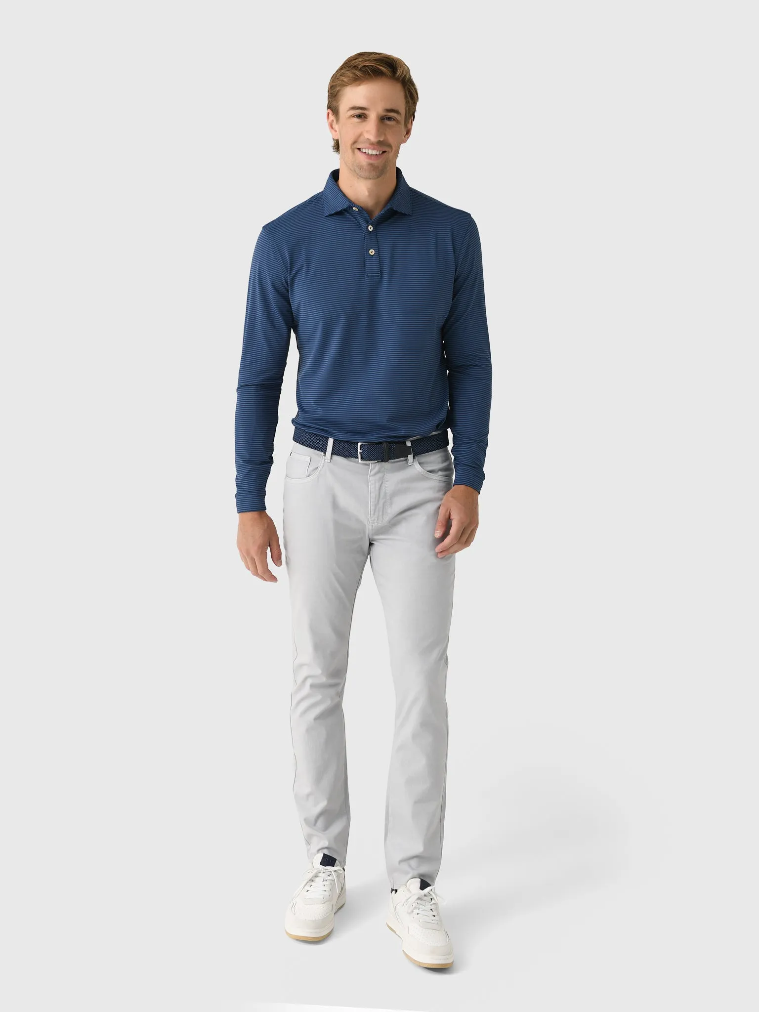 Peter Millar Crown Sport Men's Lyons Performance Jersey Long-Sleeve Polo sold by Saint Bernard product image thumbnail 2