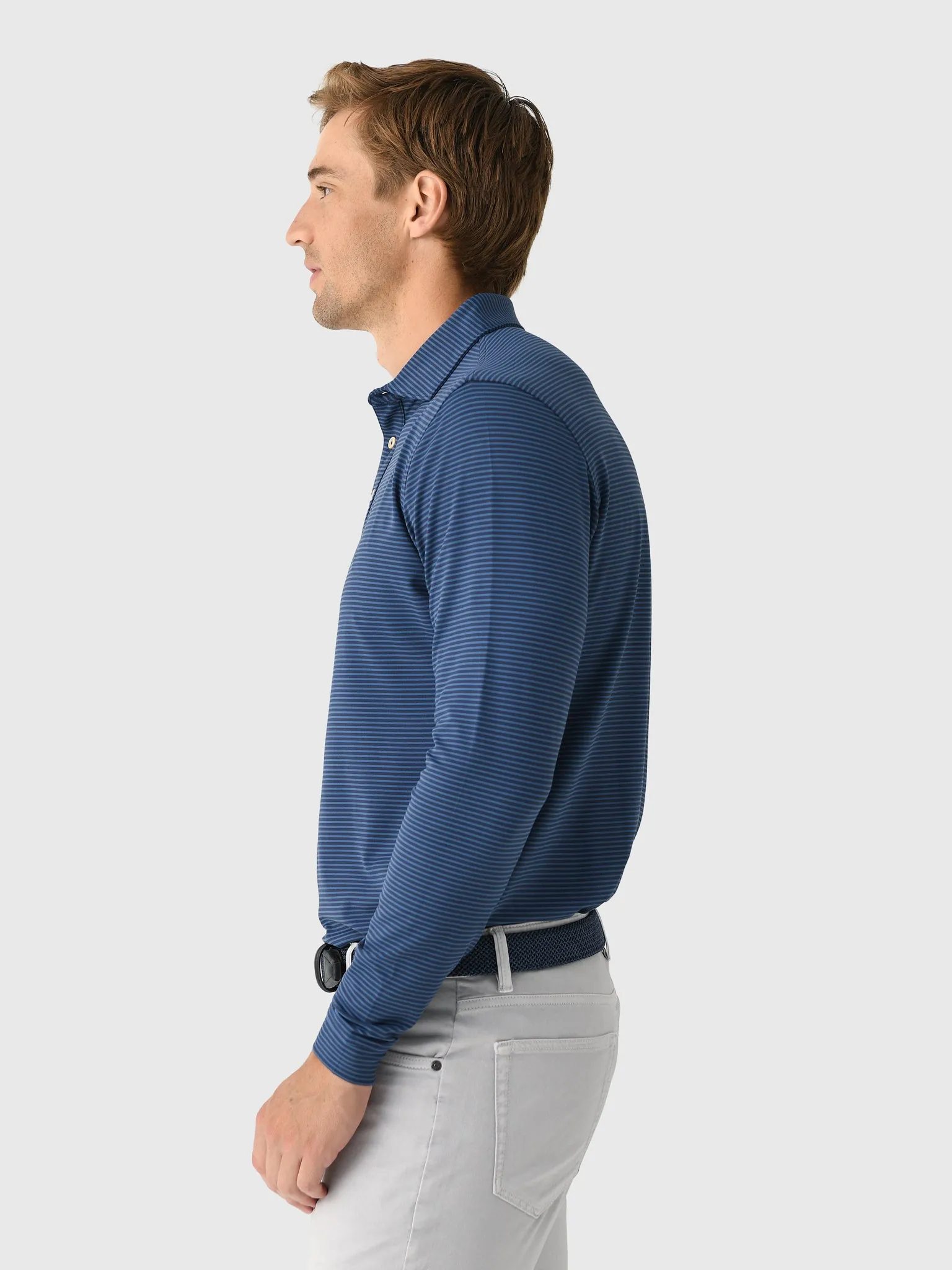 Peter Millar Crown Sport Men's Lyons Performance Jersey Long-Sleeve Polo sold by Saint Bernard product image thumbnail 3