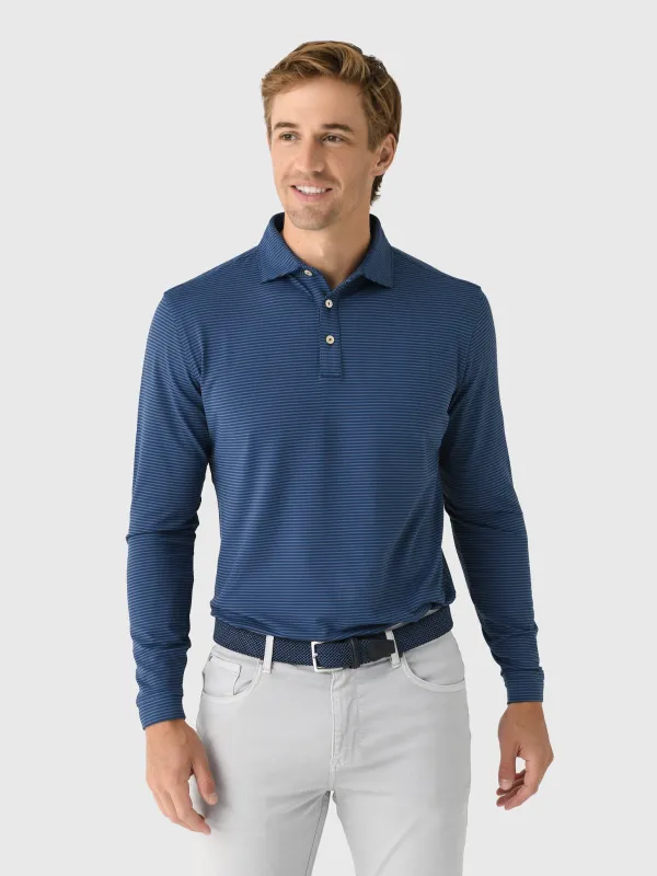 Peter Millar Crown Sport Men's Lyons Performance Jersey Long-Sleeve Polo sold by Saint Bernard
