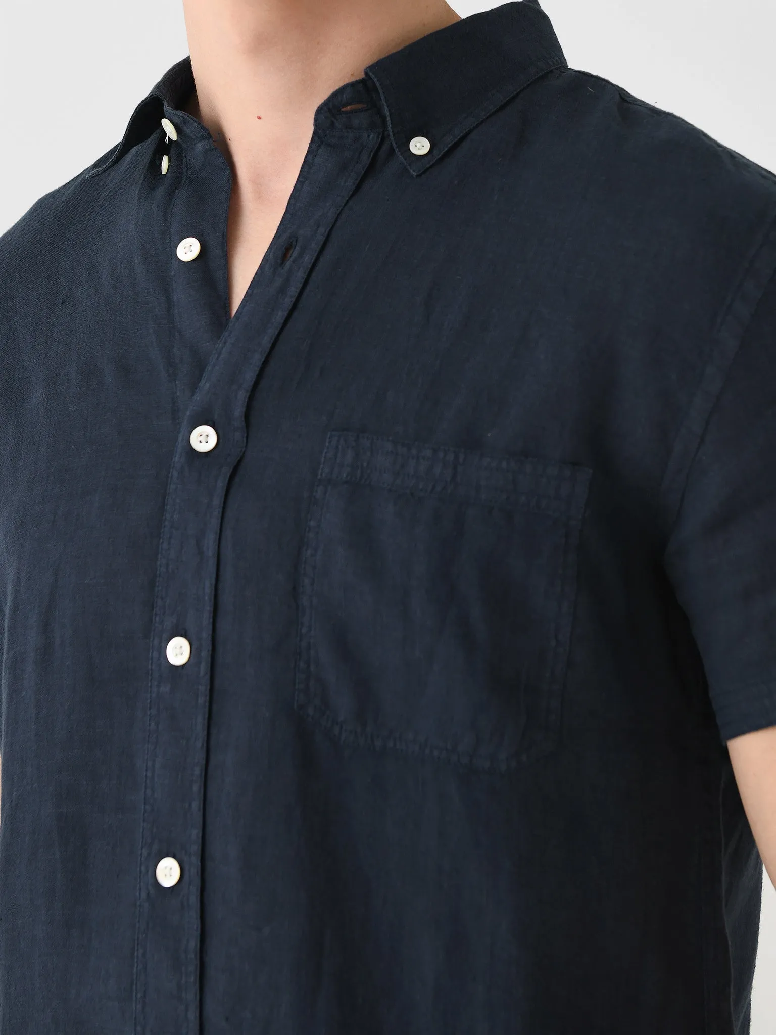 Billy Reid Men's Short Sleeve Tuscumbia Linen Shirt sold by Saint Bernard product image thumbnail 5