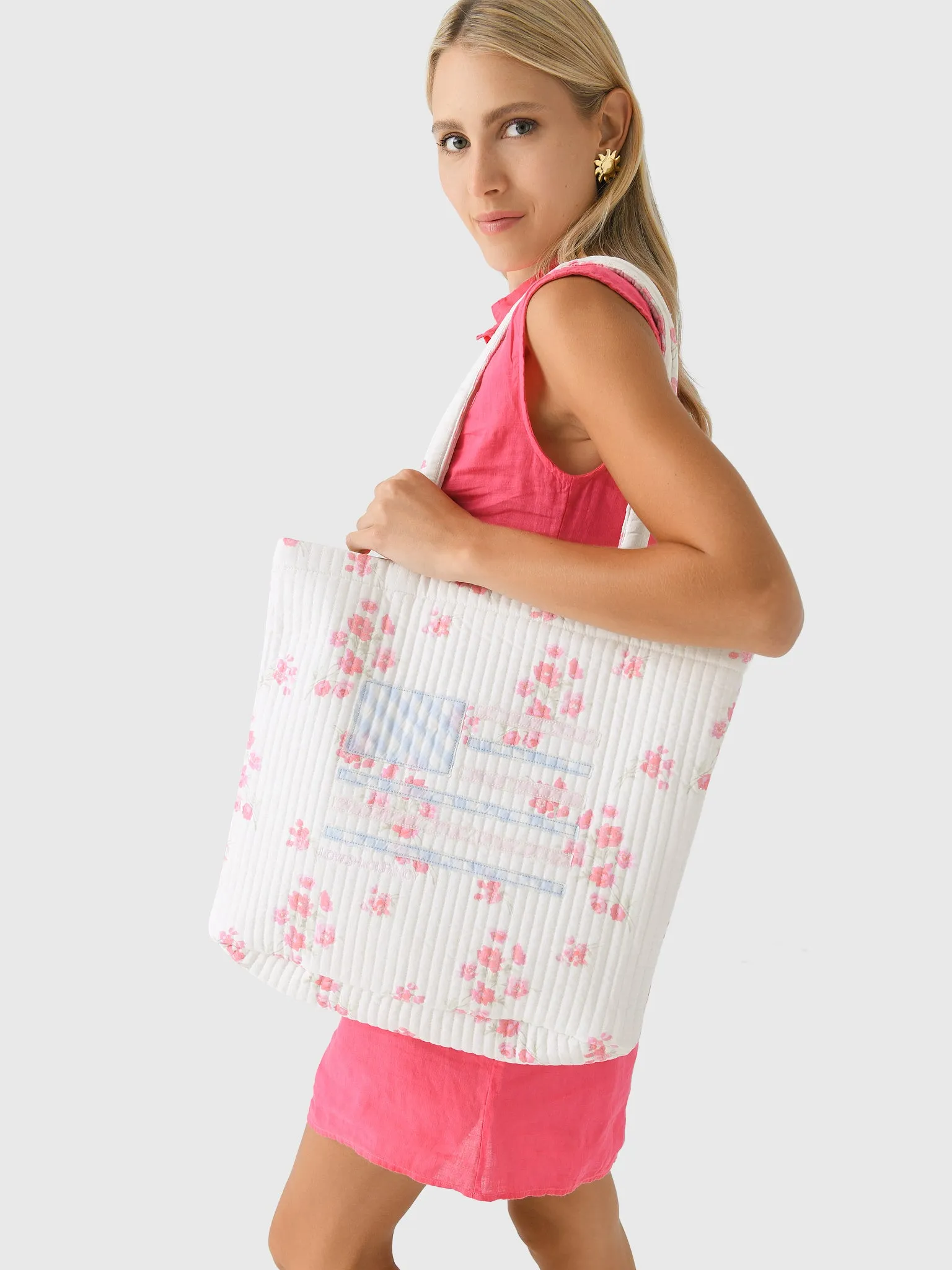LoveShackFancy Henderson Cotton Floral Flag Tote sold by Saint Bernard product image thumbnail 2