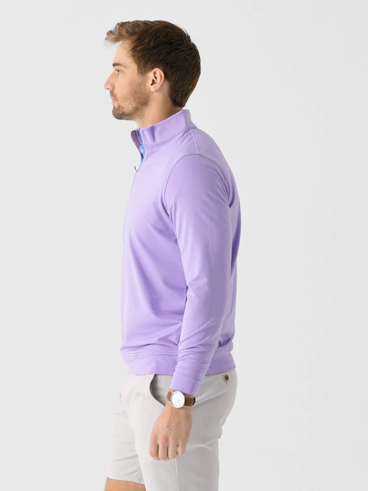 Peter Millar Crown Sport Men's Perth Sugar Stripe Performance Quarter-Zip sold by Saint Bernard product image thumbnail 3