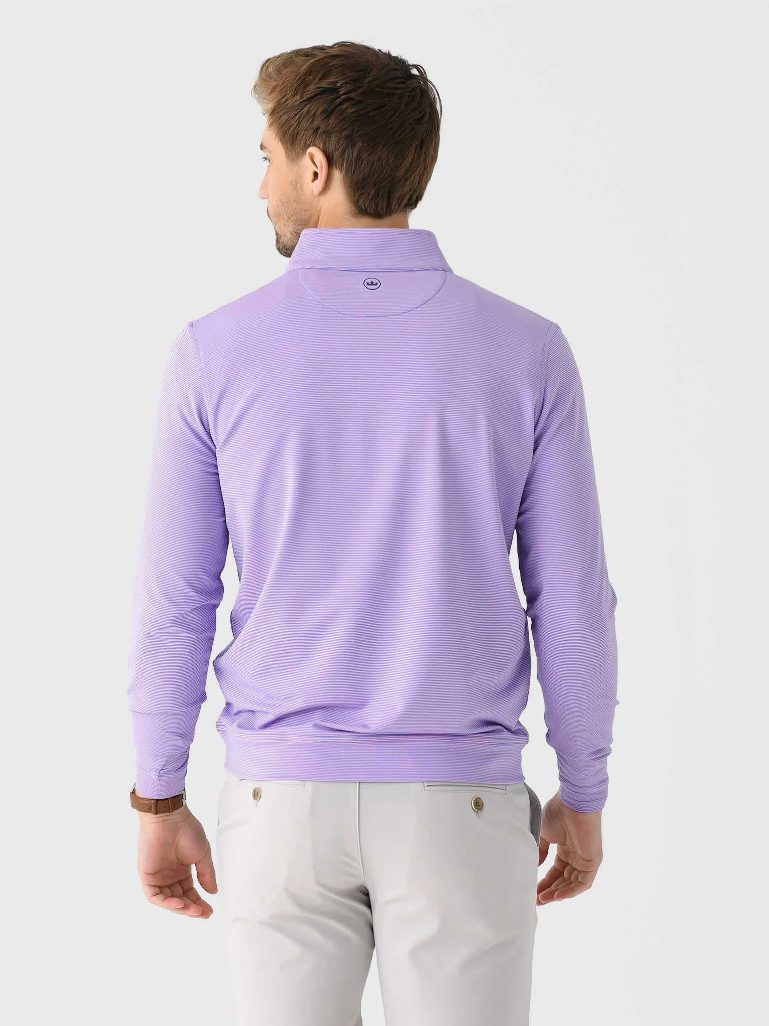 Peter Millar Crown Sport Men's Perth Sugar Stripe Performance Quarter-Zip sold by Saint Bernard product image thumbnail 4