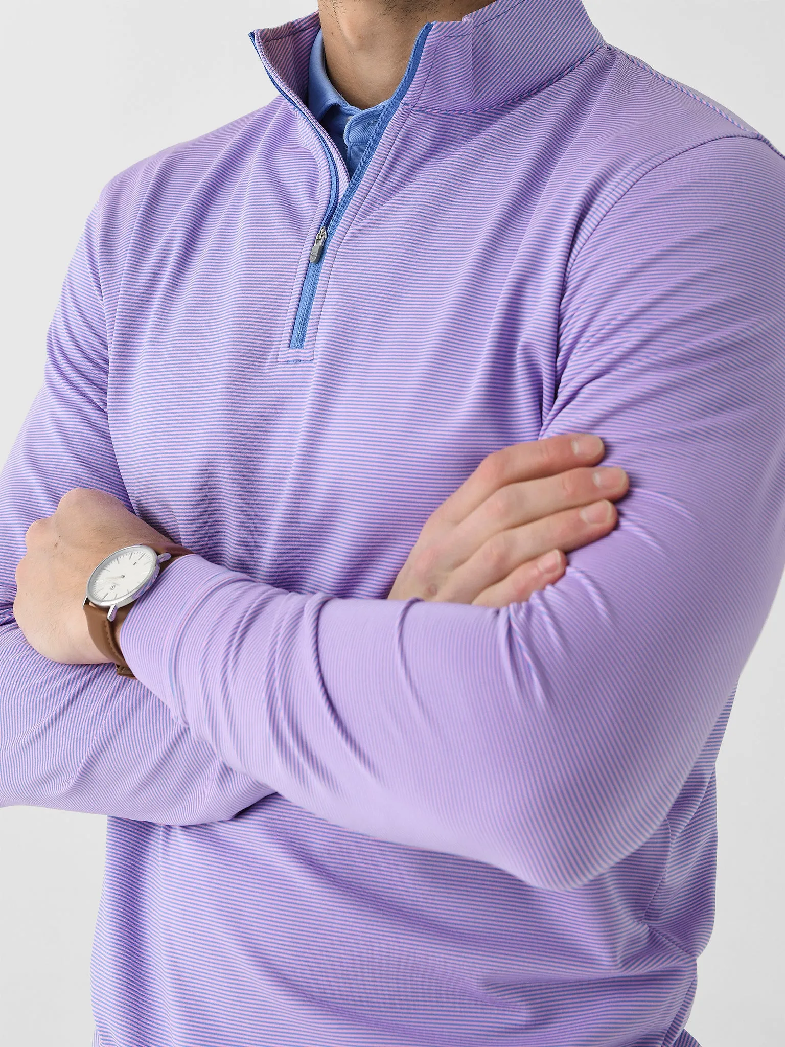 Peter Millar Crown Sport Men's Perth Sugar Stripe Performance Quarter-Zip sold by Saint Bernard product image thumbnail 5