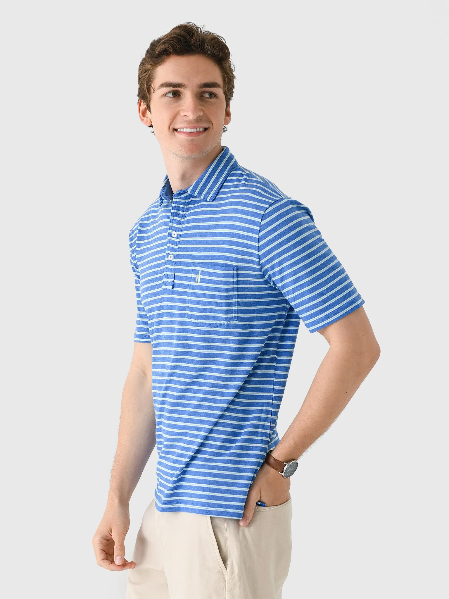 Johnnie-O Men's Original 4-Button Polo Matthis Stripe Polo sold by Saint Bernard product image thumbnail 3