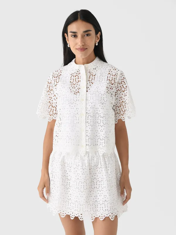Frame Women's The Deco Eyelet Top sold by Saint Bernard