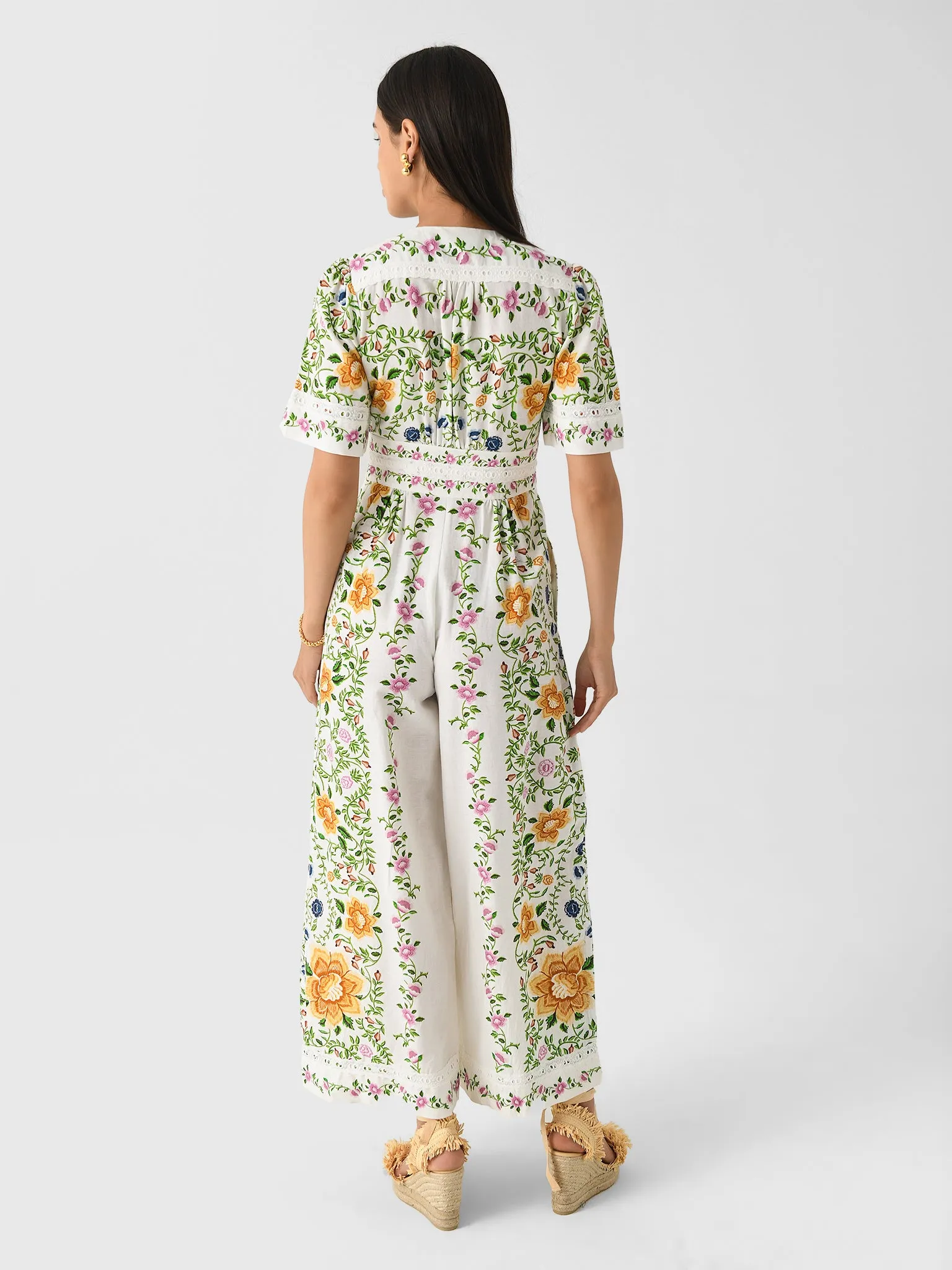 Farm Rio Women's Folk Floral Jumpsuit sold by Saint Bernard product image thumbnail 3