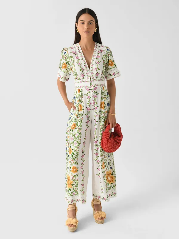 Farm Rio Women's Folk Floral Jumpsuit made by FARM Rio