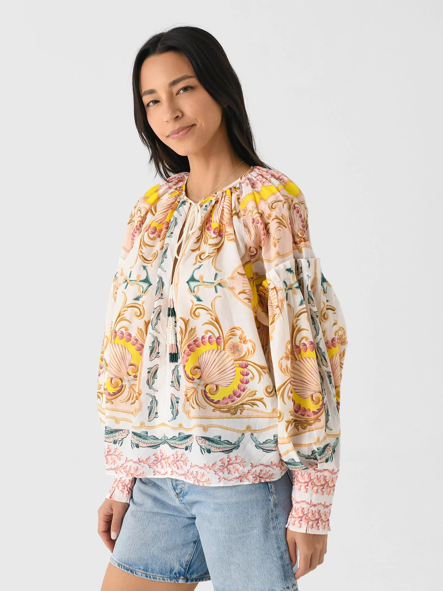 Farm Rio Women's Maritime Magic Blouse sold by Saint Bernard product image thumbnail 3