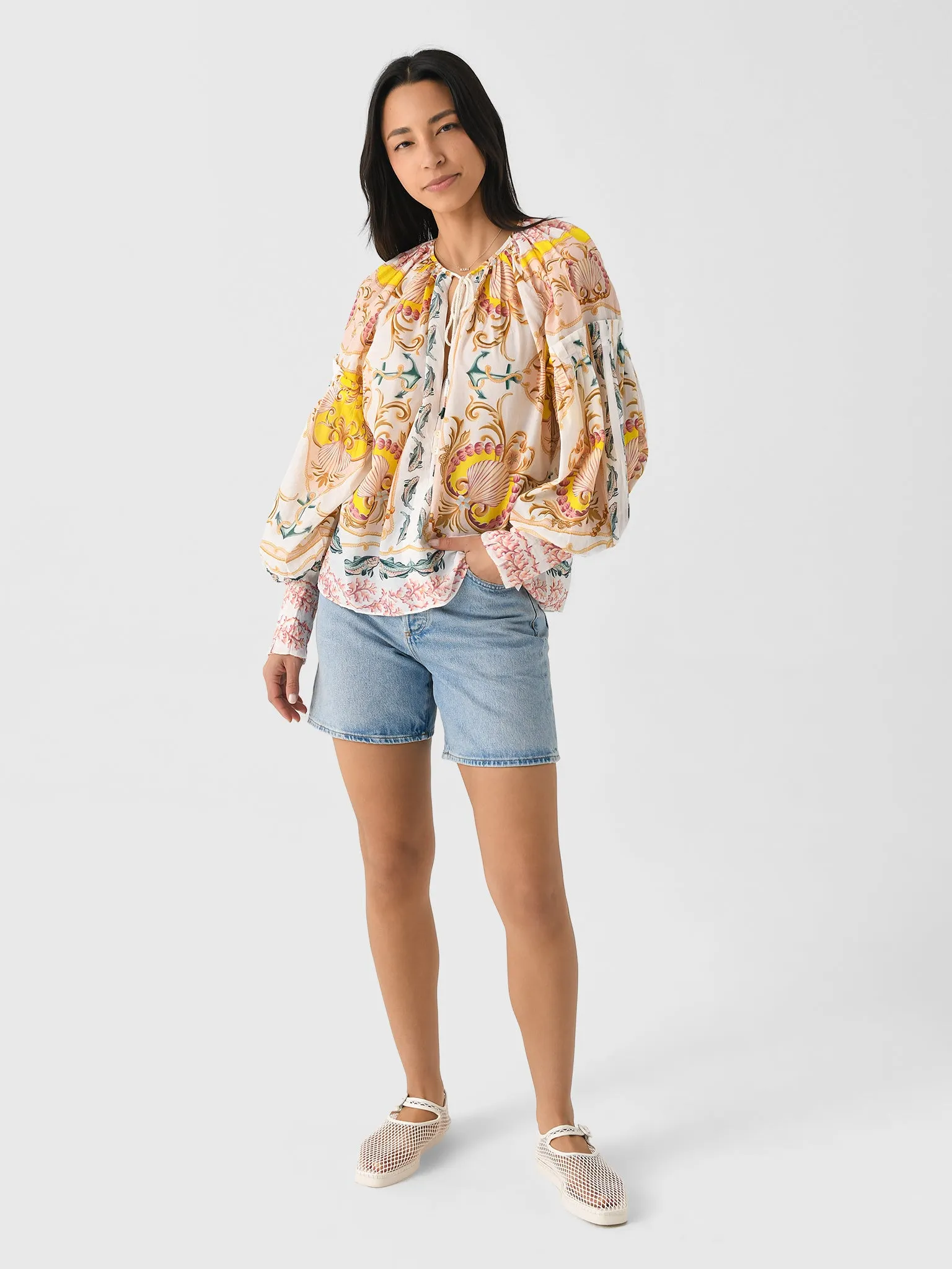 Farm Rio Women's Maritime Magic Blouse sold by Saint Bernard product image thumbnail 2